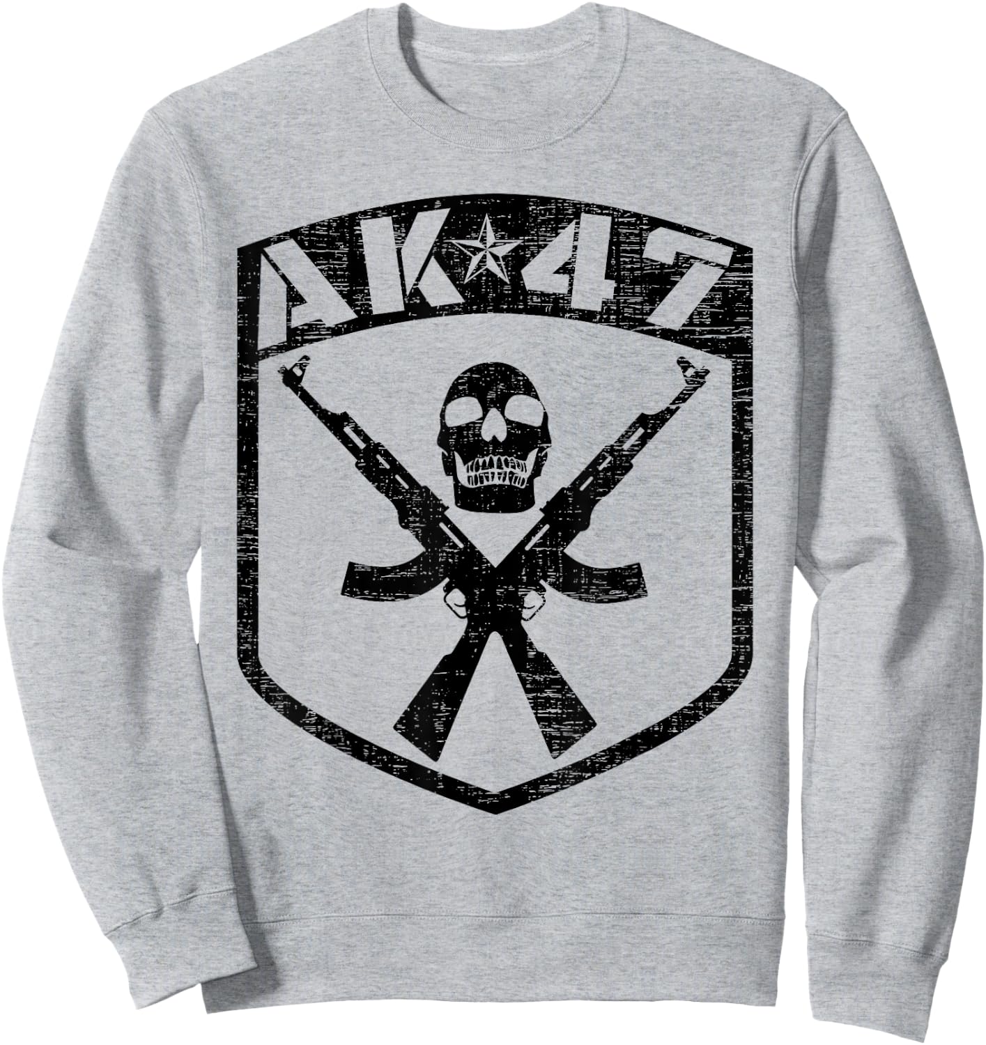 Kalashnikov AK-47 Assault Rifle Skull Sweatshirt - Sweatshirt | Ash