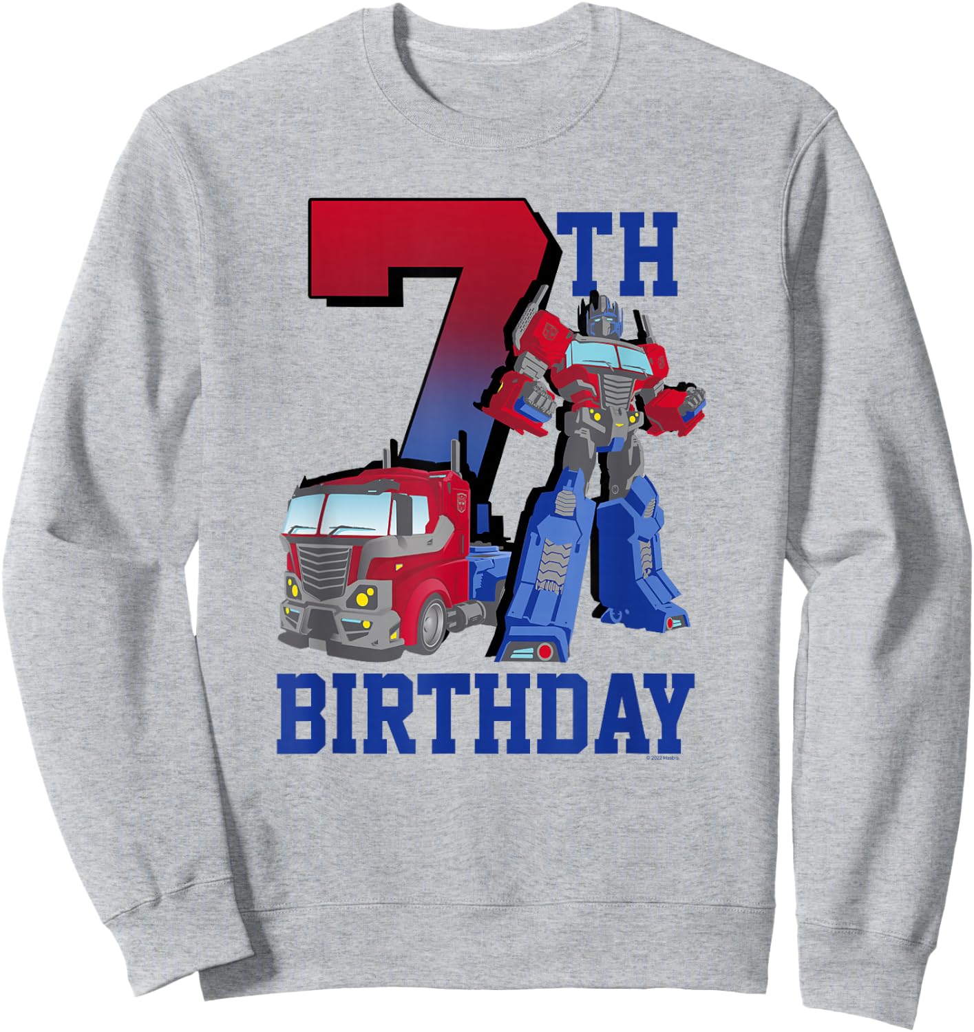 Transformers Optimus Prime 7th Birthday Gradient Fill Poster Sweatshirt - Sweatshirt | Ash