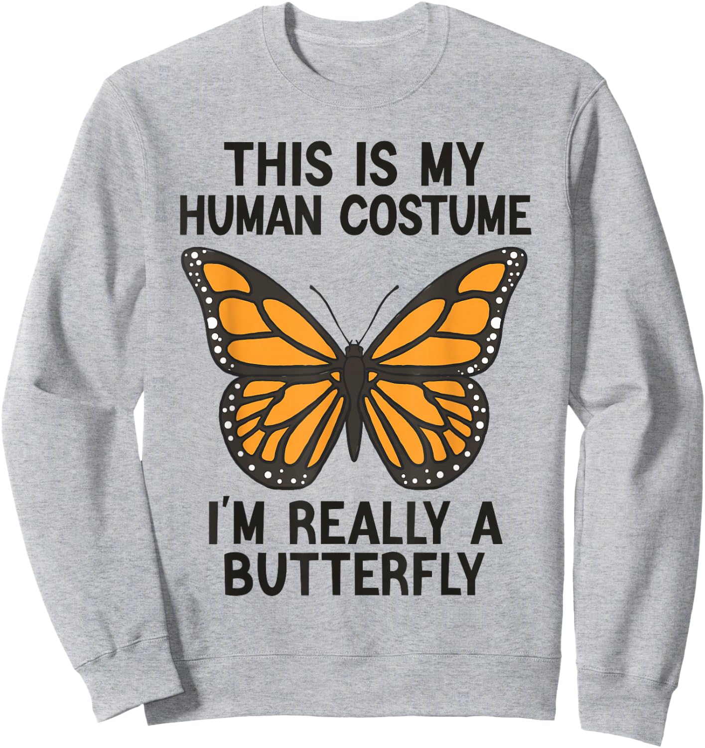 Simple Halloween Costumes Women - Funny Butterfly Sweatshirt - Sweatshirt | Ash