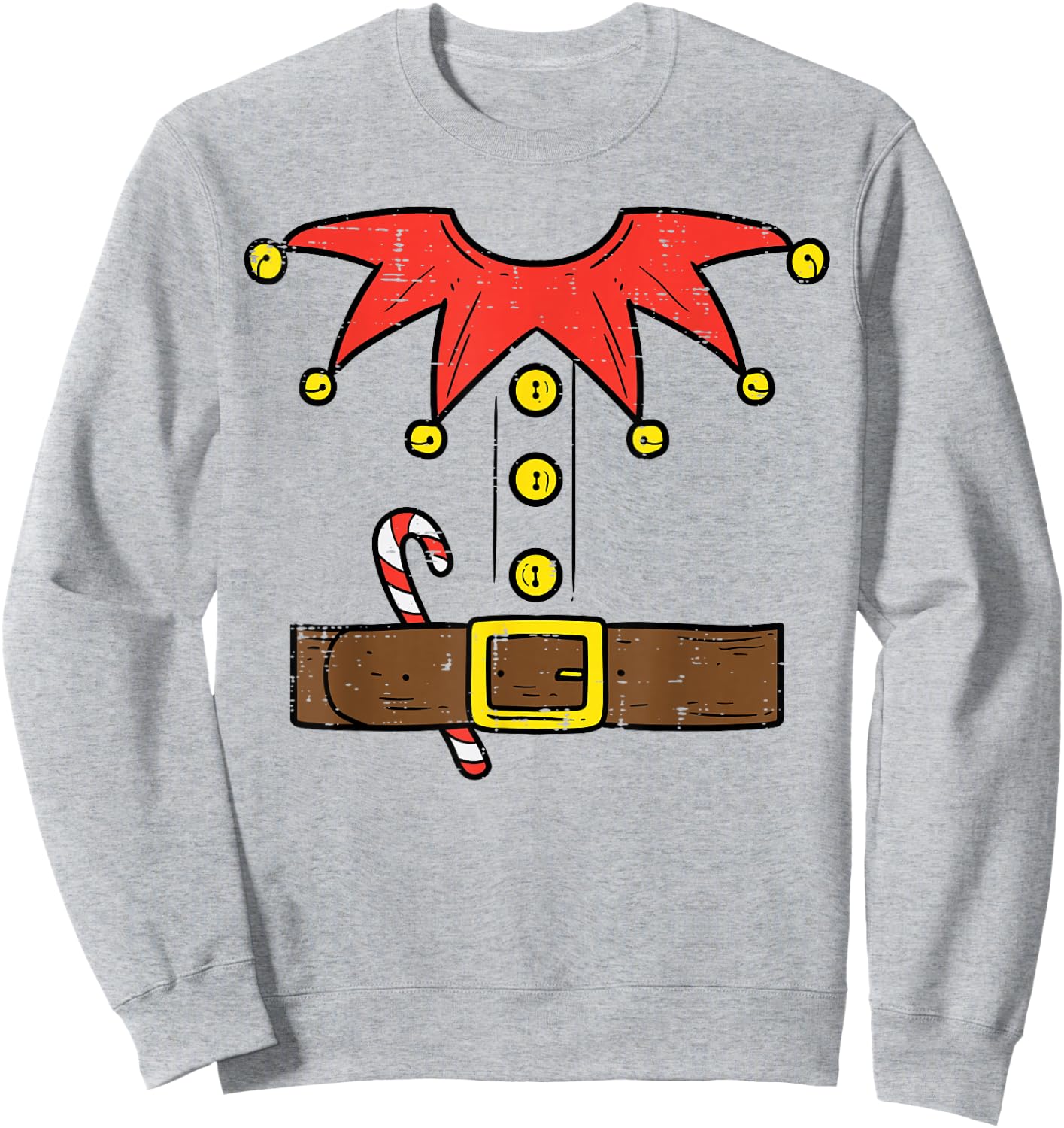 Elf Costume Christmas For Boys Kids Toddler Men Xmas Sweatshirt - Sweatshirt | Ash