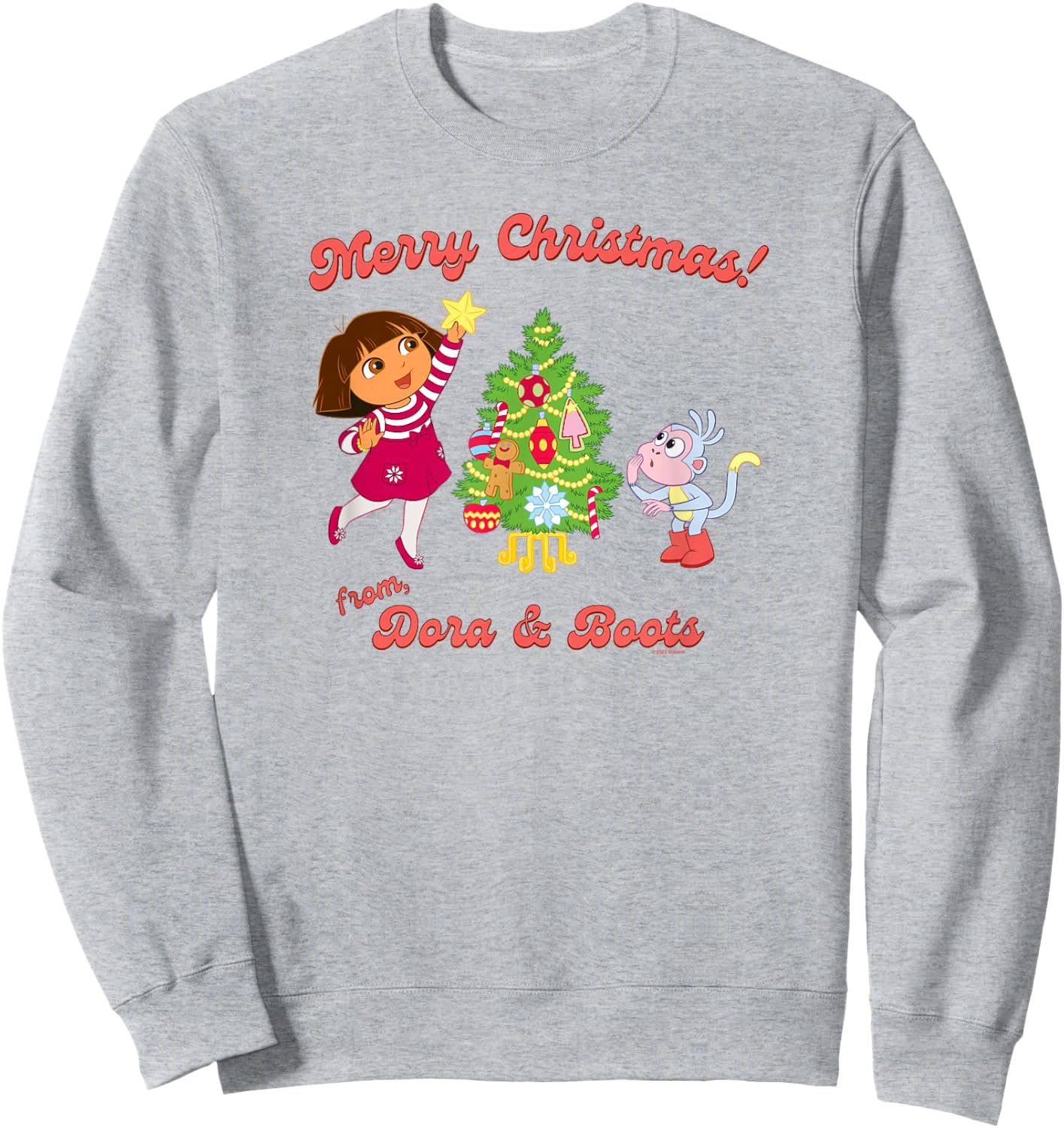 Dora the Explorer Happy Holidays from Dora and Boots Sweatshirt - Sweatshirt | Ash