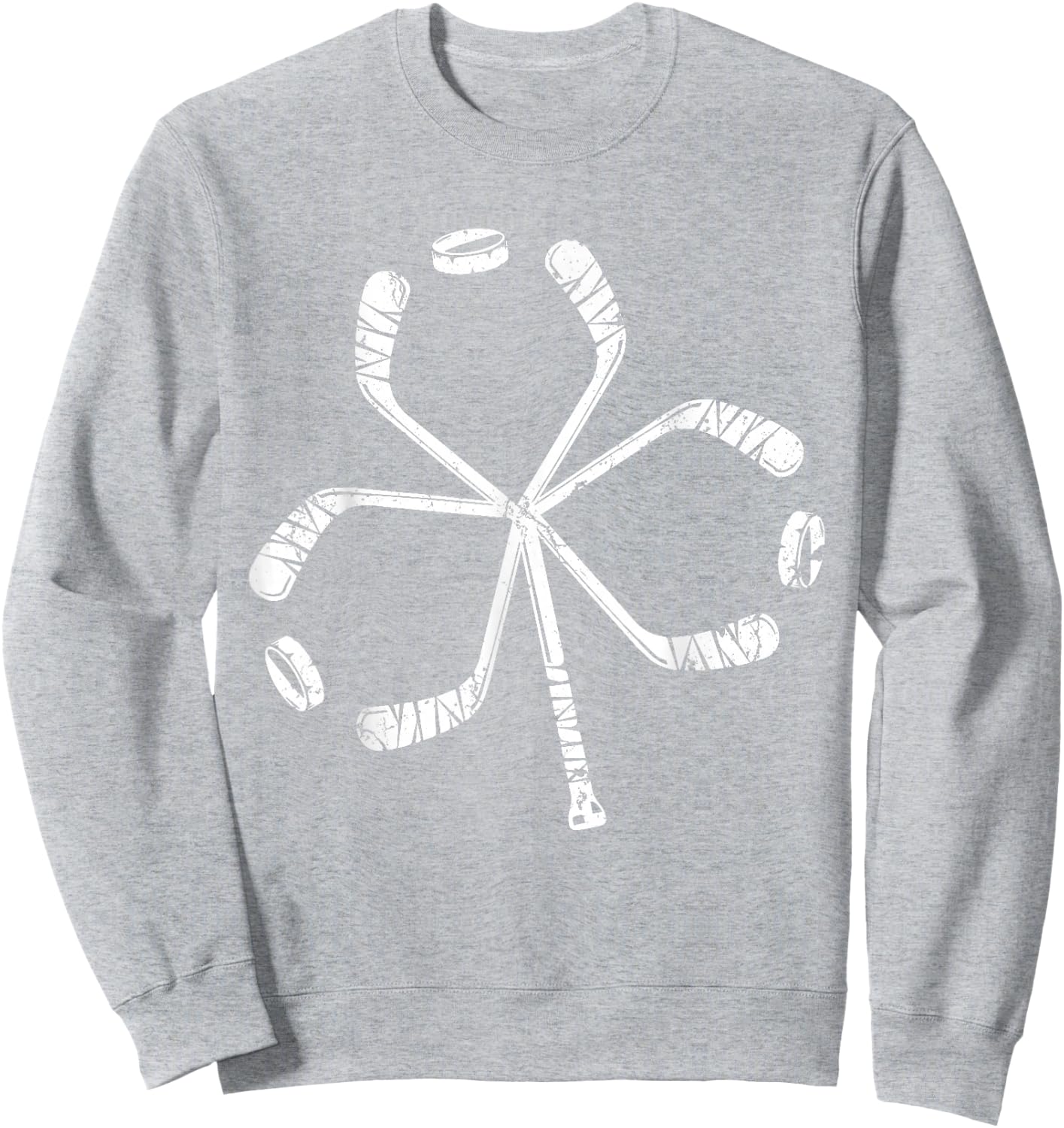 St Patricks Day Hockey Shamrock Vintage Stick Saint Paddy's Sweatshirt - Sweatshirt | Ash