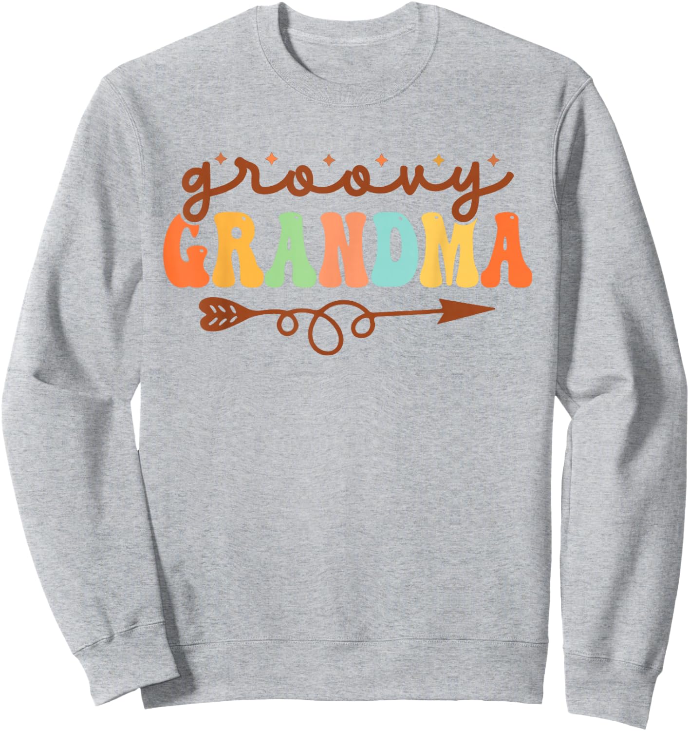 Groovy Grandma Retro Groovy Grandmother Family Matching Sweatshirt - Sweatshirt | Ash