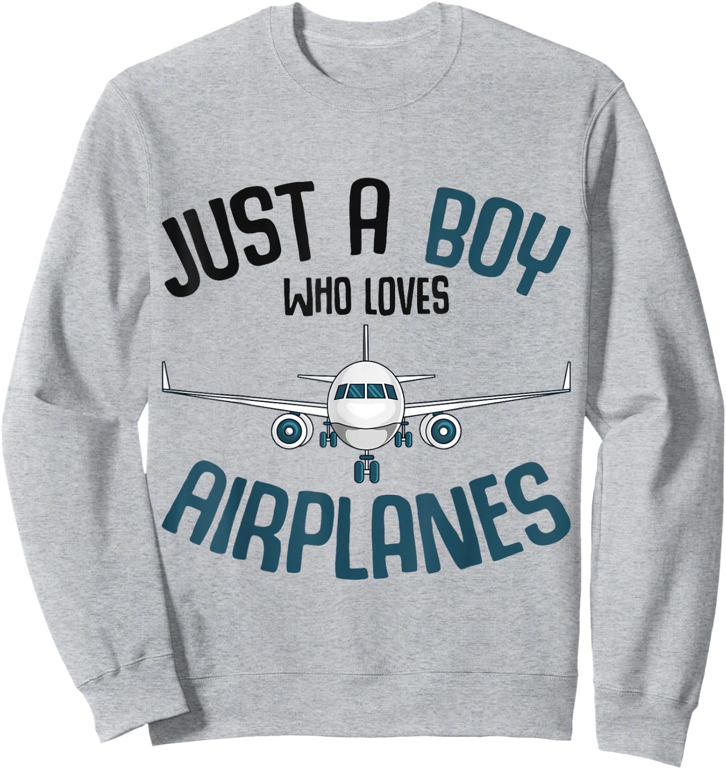 Just a Boy who loves Airplanes Plane Pilot Kids Toddler Sweatshirt - Sweatshirt | Ash