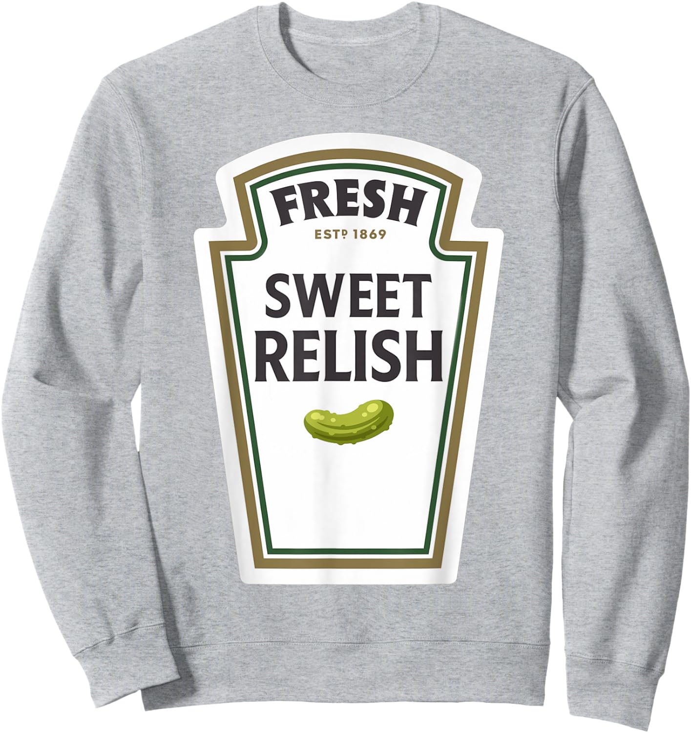 Halloween Matching Costume Fresh Sweet Relish Bottle Label Sweatshirt - Sweatshirt | Ash