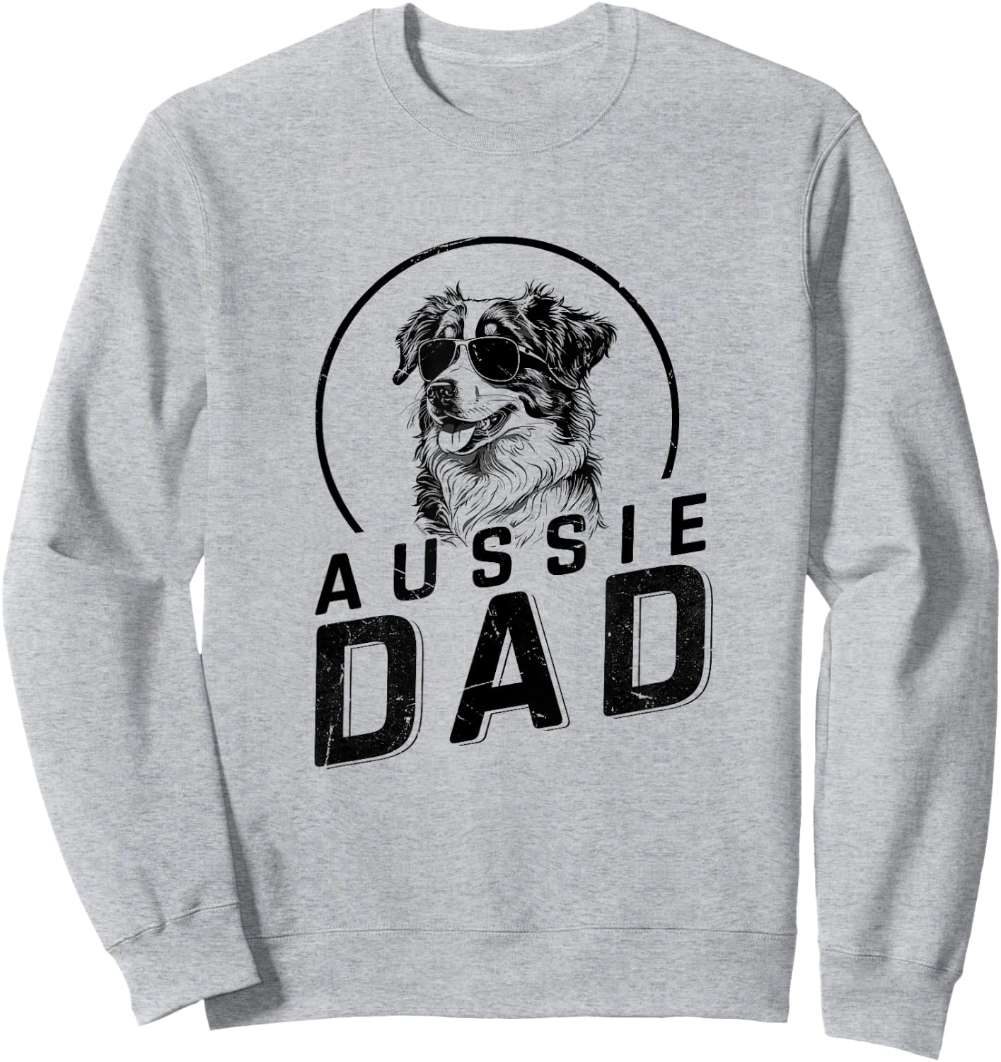 Aussie Dad Dog Owner Gifts Funny Dog Dad Christmas Sweatshirt - Sweatshirt | Ash