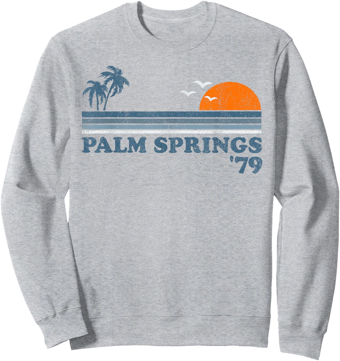 Vintage Palm Springs Beach California Retro Surfing 70s Gift Sweatshirt - Sweatshirt | Ash