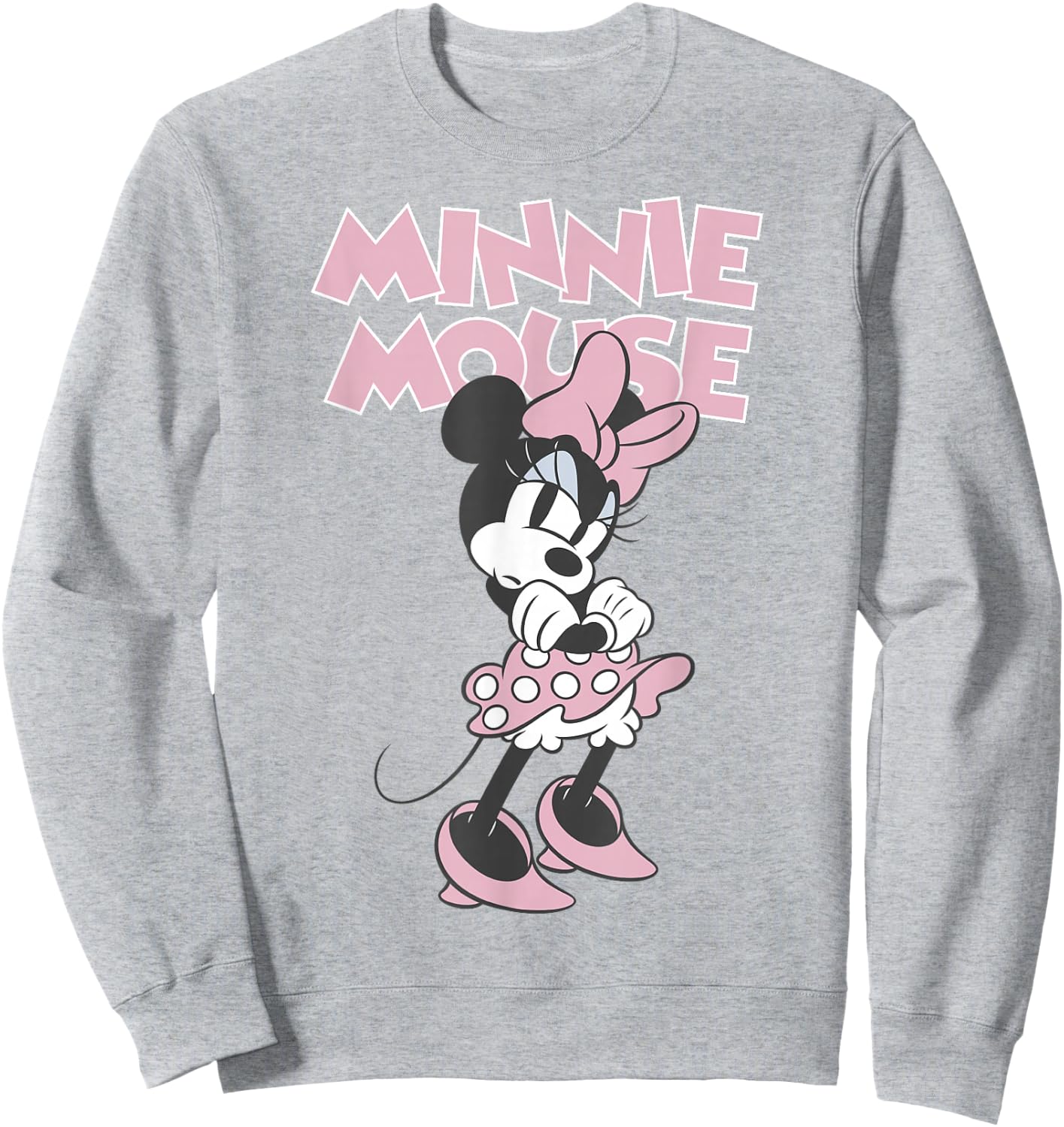 Disney Minnie Mouse Sassy Attitude Classic Vintage Logo Sweatshirt - Sweatshirt | Ash