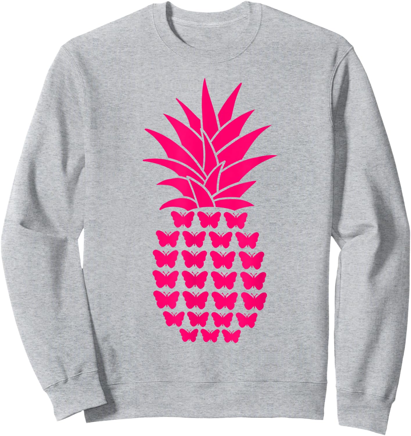 Aloha Tropical Beach Pineapple & Butterflies Summer Vacation Women Sweatshirt - Sweatshirt | Ash