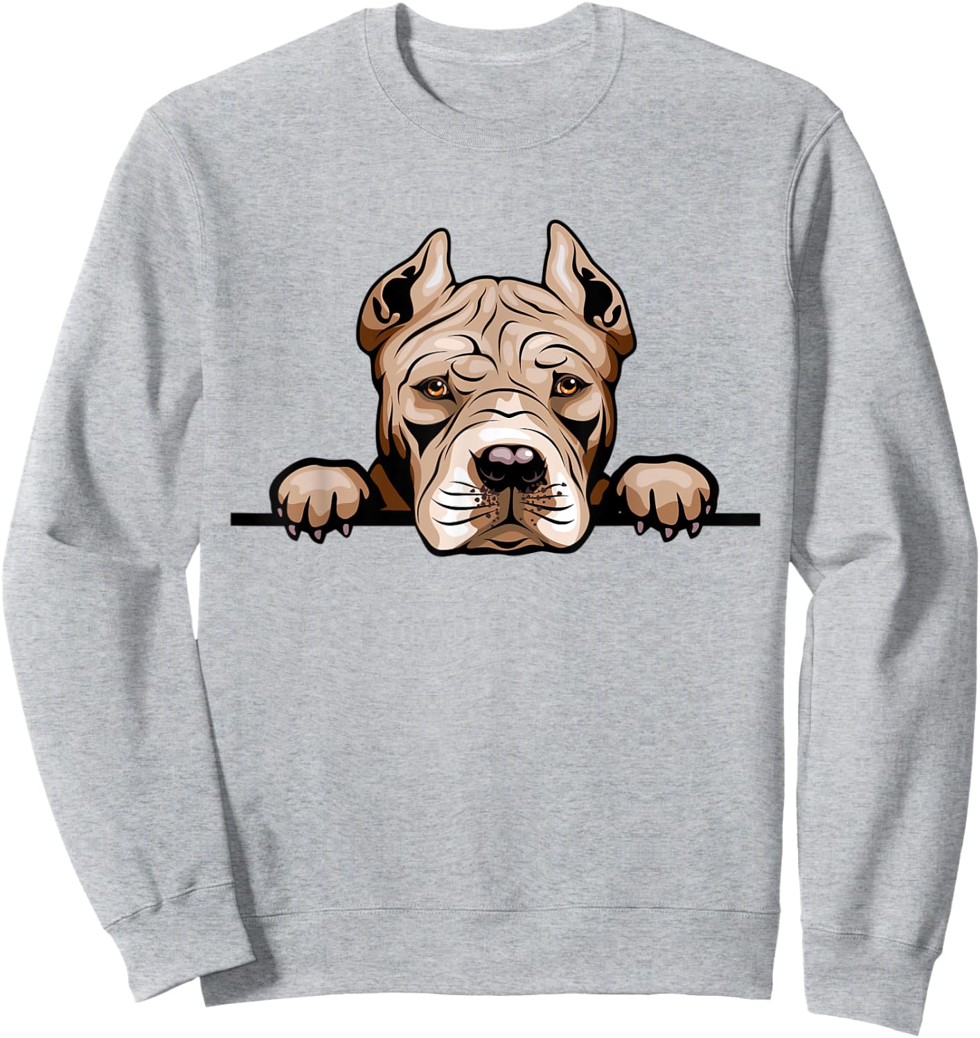 Pit Bull Dog Breed Popping Up Fun Pit Bull Owner Sweatshirt - Sweatshirt | Ash