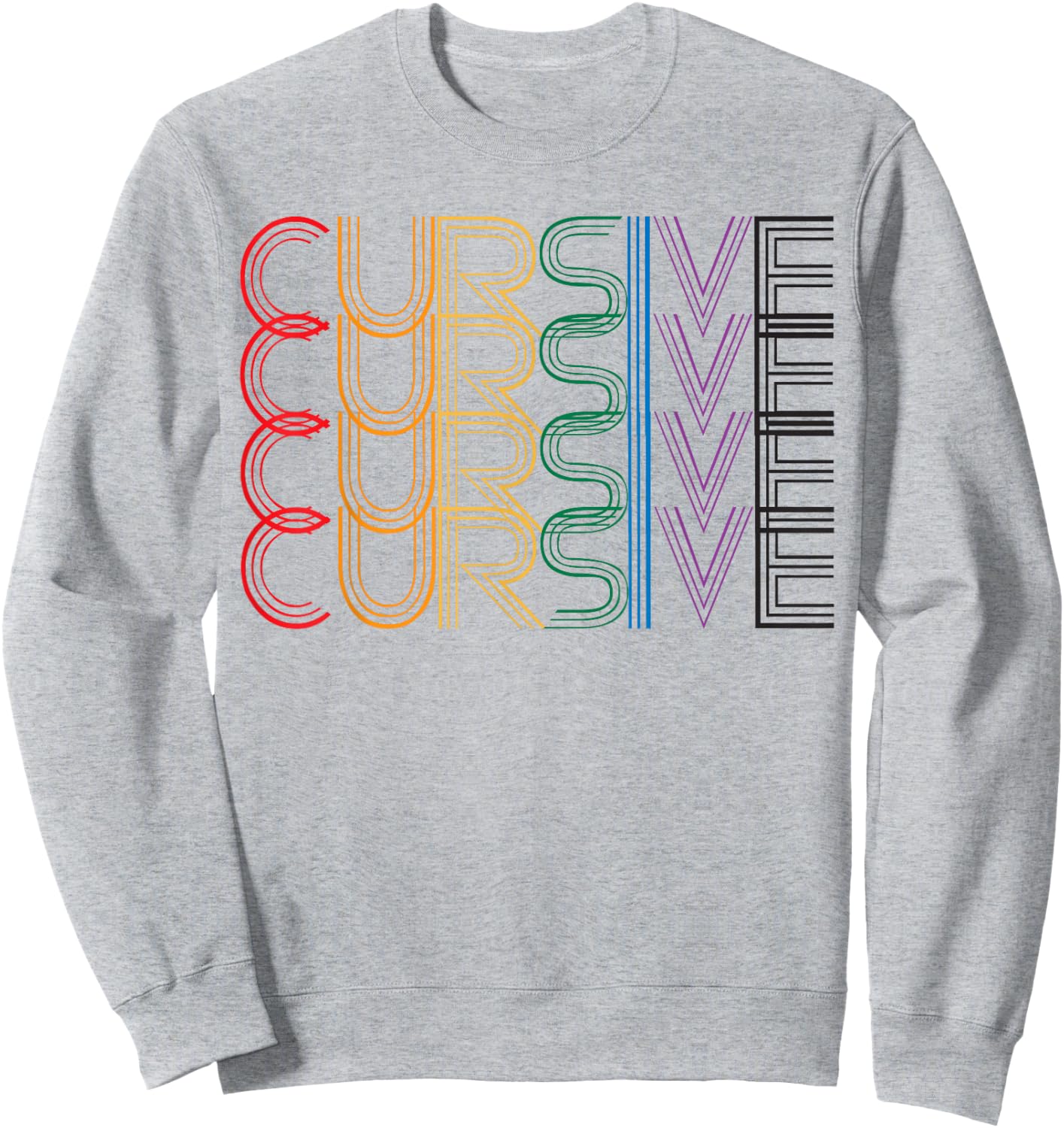Cursive - Rainbow Sweatshirt - Sweatshirt | Ash