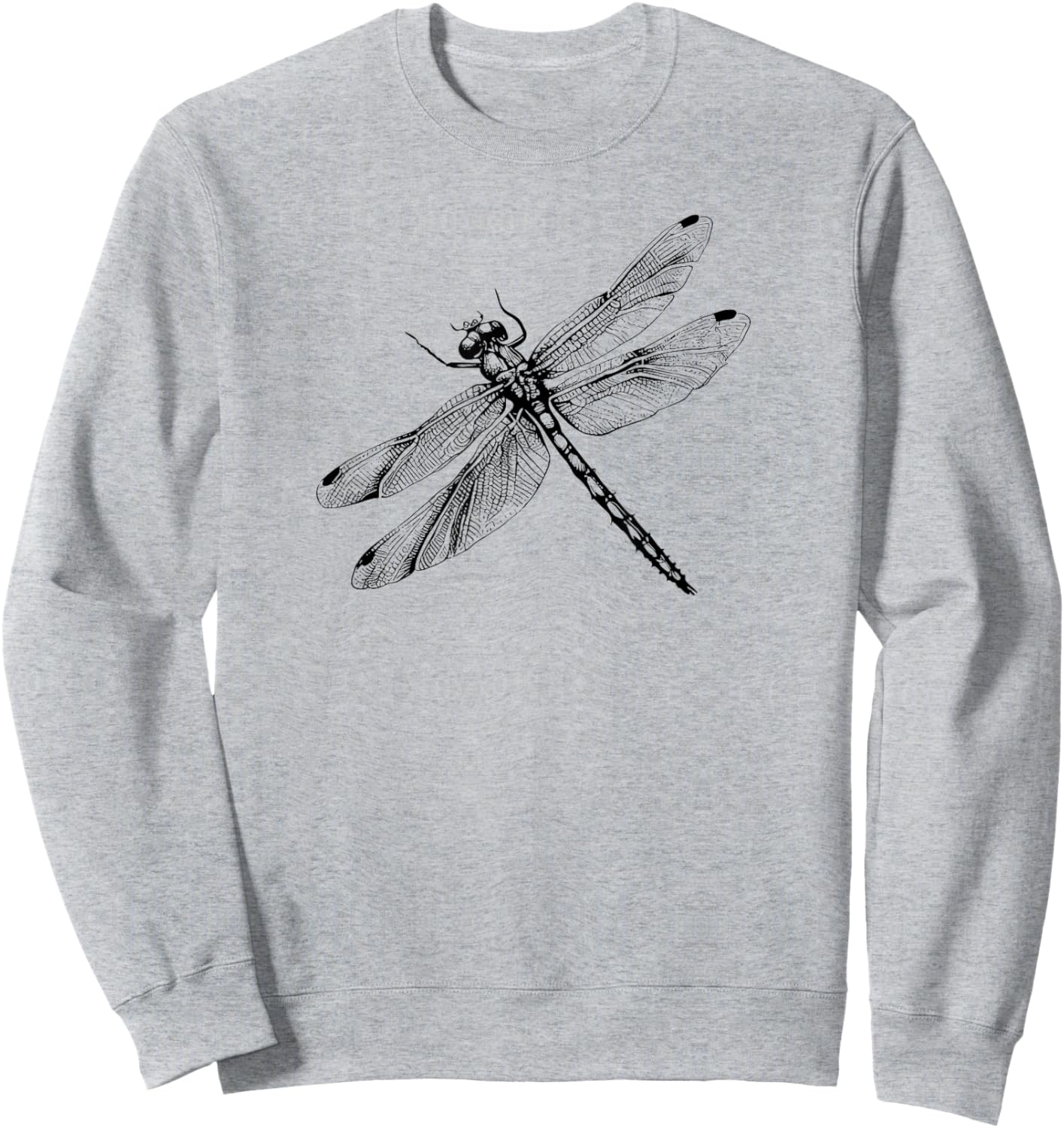 Kids Illustration Vintage Retro Dragonfly Lover Sweatshirt - Sweatshirt | Ash