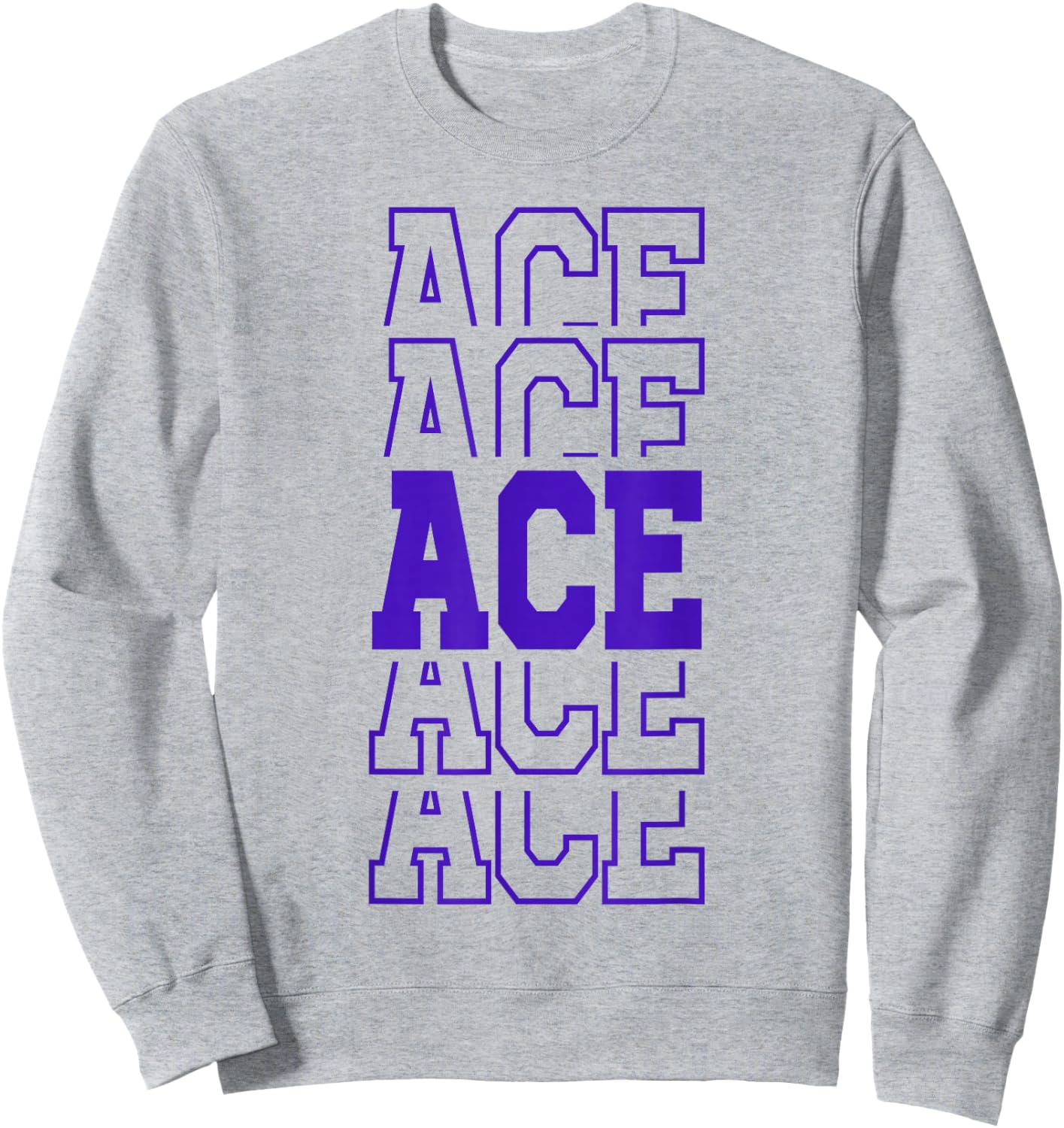 Cute Personalized Ace Birthday Matching Family Sweatshirt - Sweatshirt | Ash