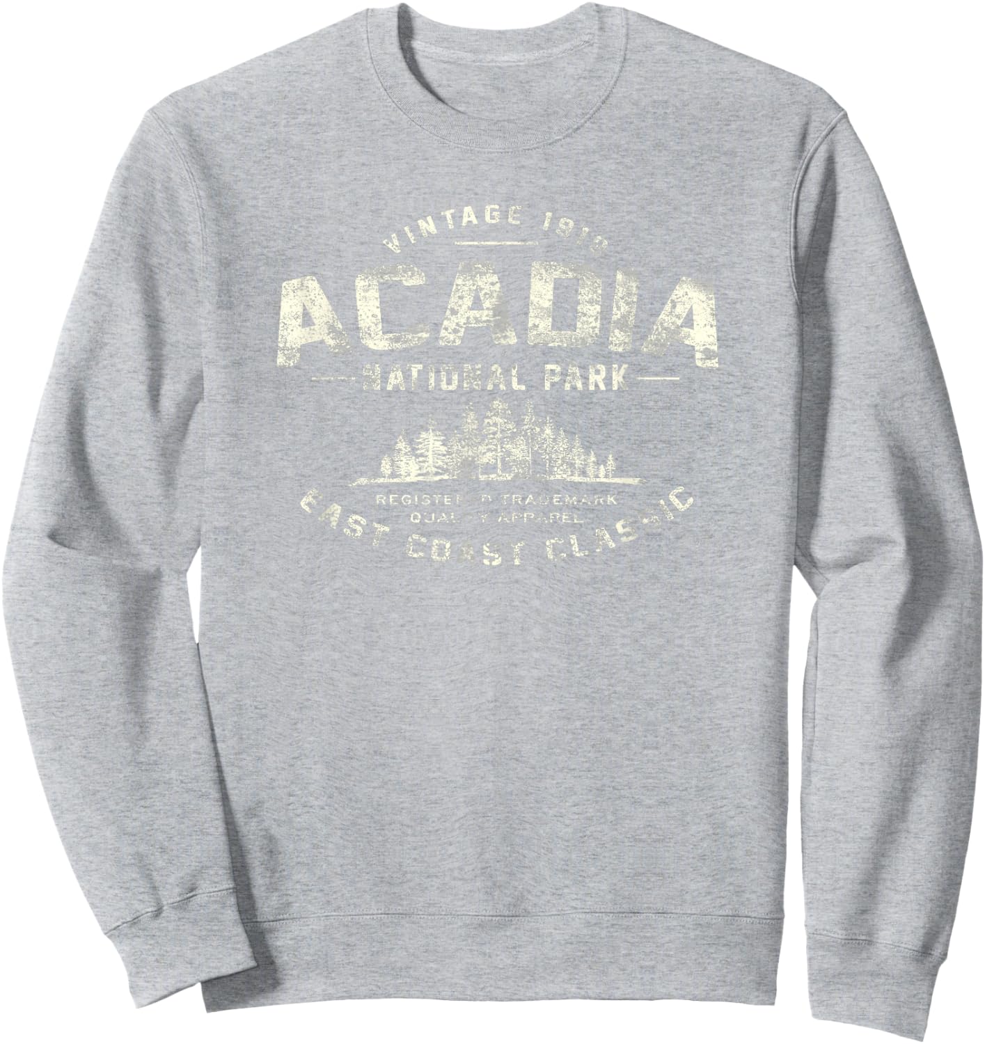 Acadia National Park Vintage Sweatshirt - Sweatshirt | Ash