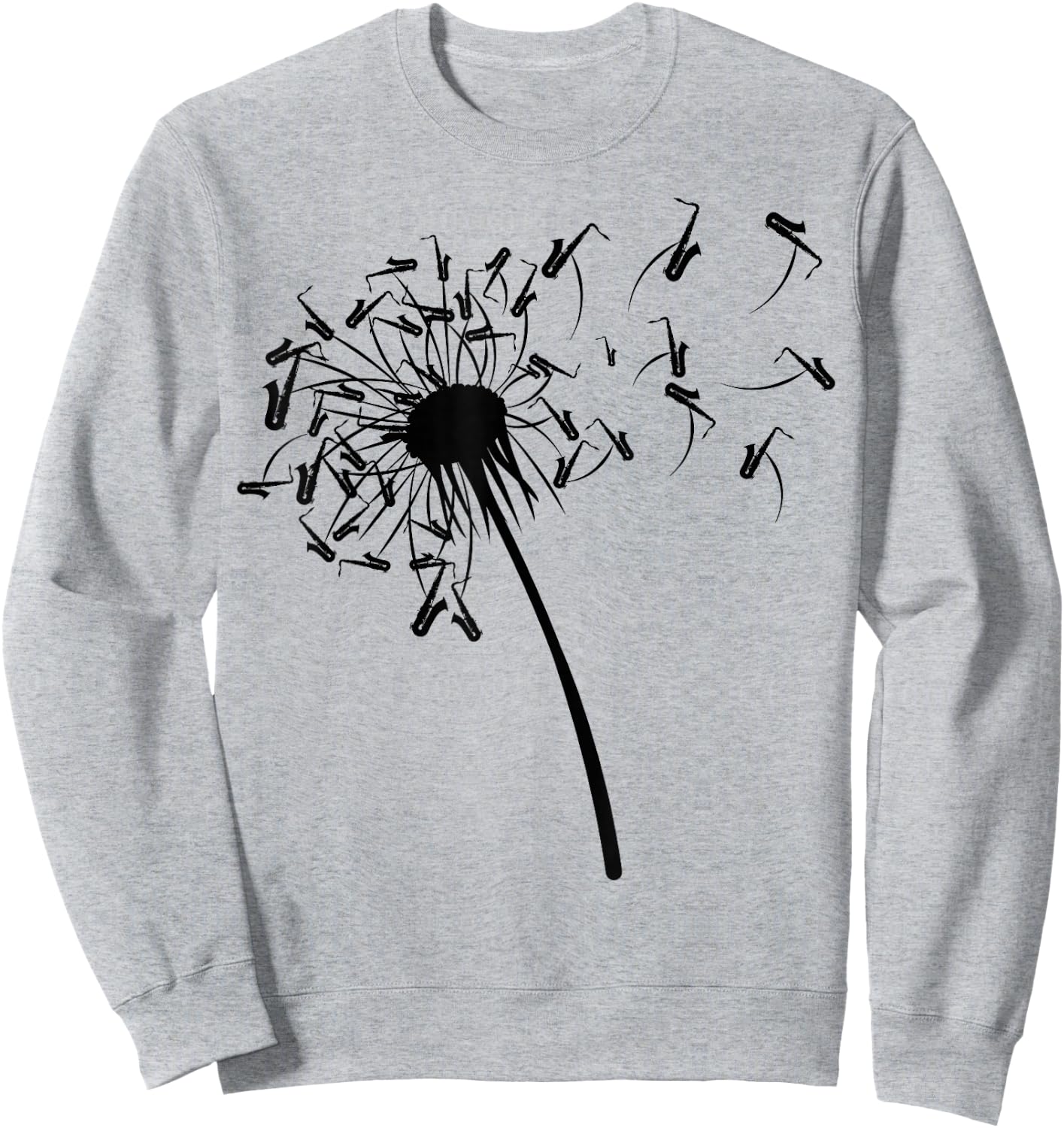 Dandelion Saxophone Shirt for Saxophonist | Saxophone Sweatshirt - Sweatshirt | Ash