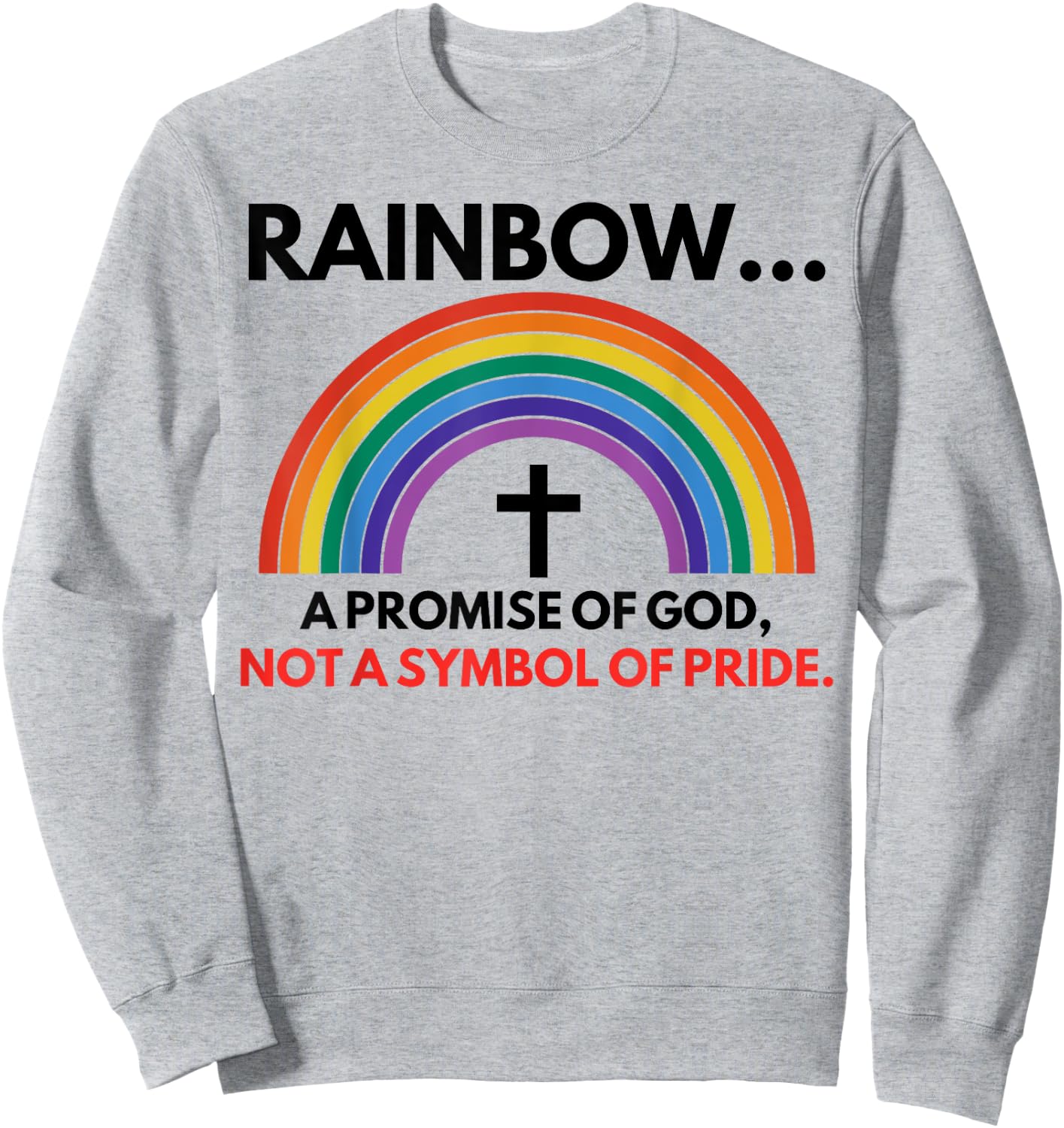 Rainbow A Promise Of God Not A Symbol Of Pride Sweatshirt - Sweatshirt | Ash