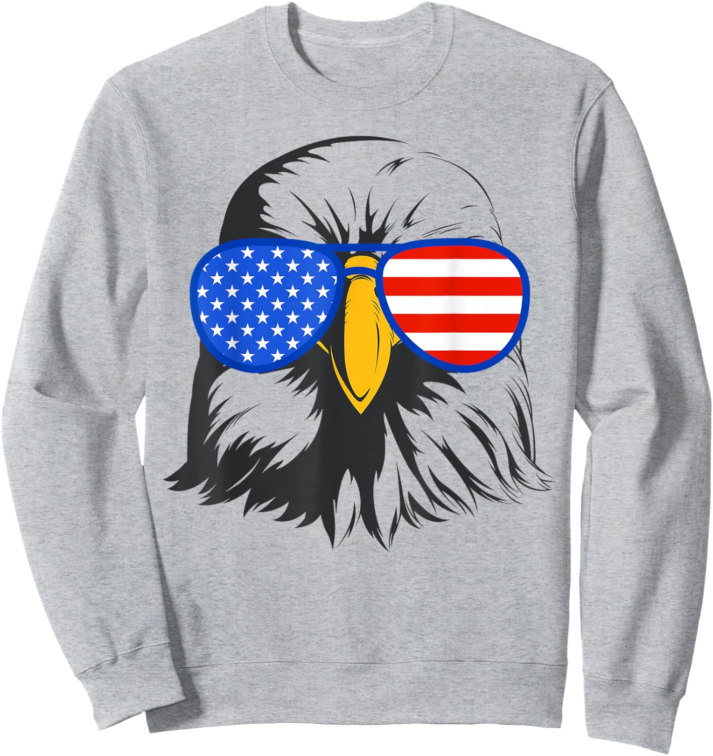 patriotic eagle sunglasses 4th July USA American eagle Sweatshirt - Sweatshirt | Ash