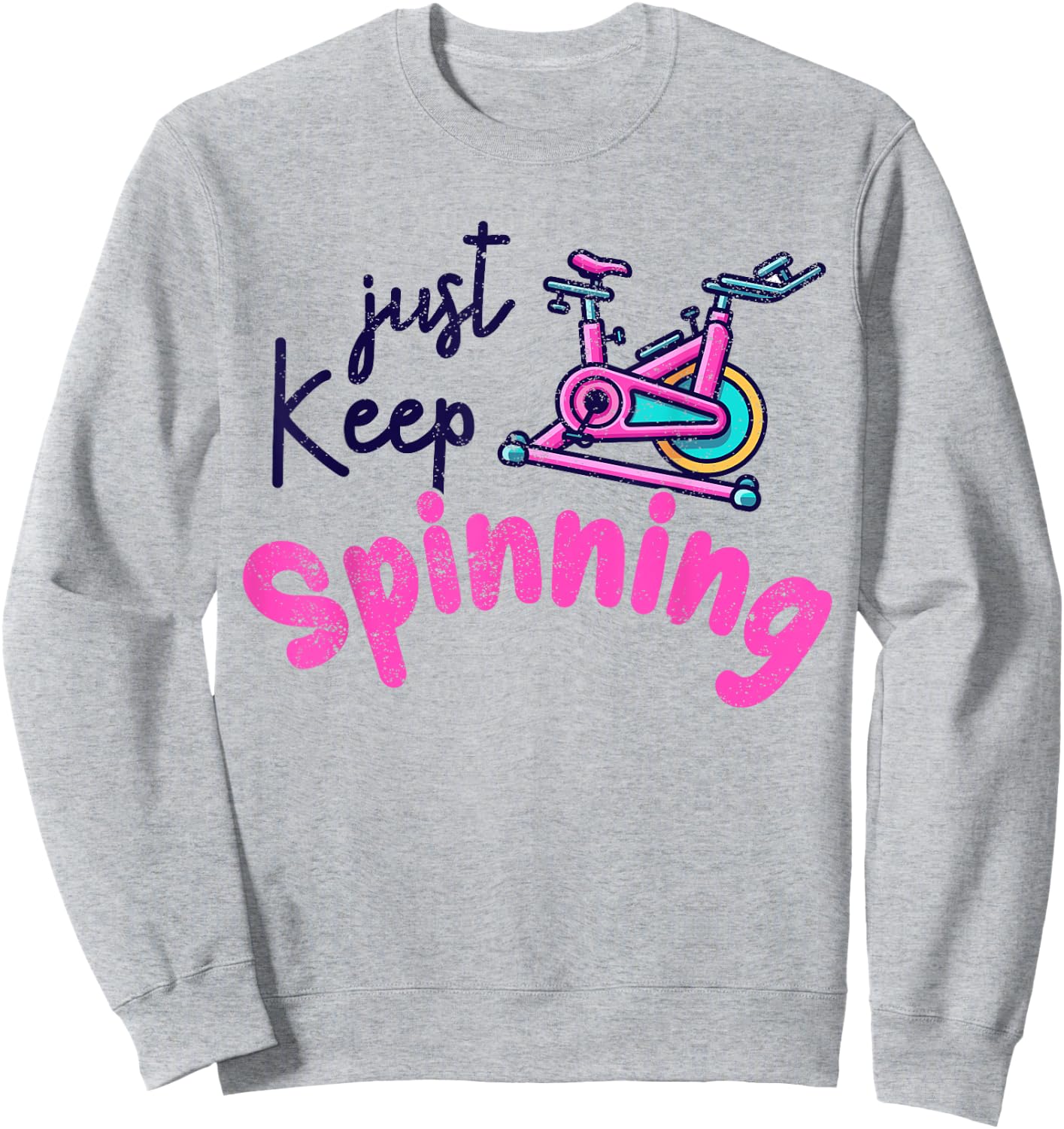 Spinning Class Indoor Rhythmic Cycling Spin Bike Workout Sweatshirt - Sweatshirt | Ash