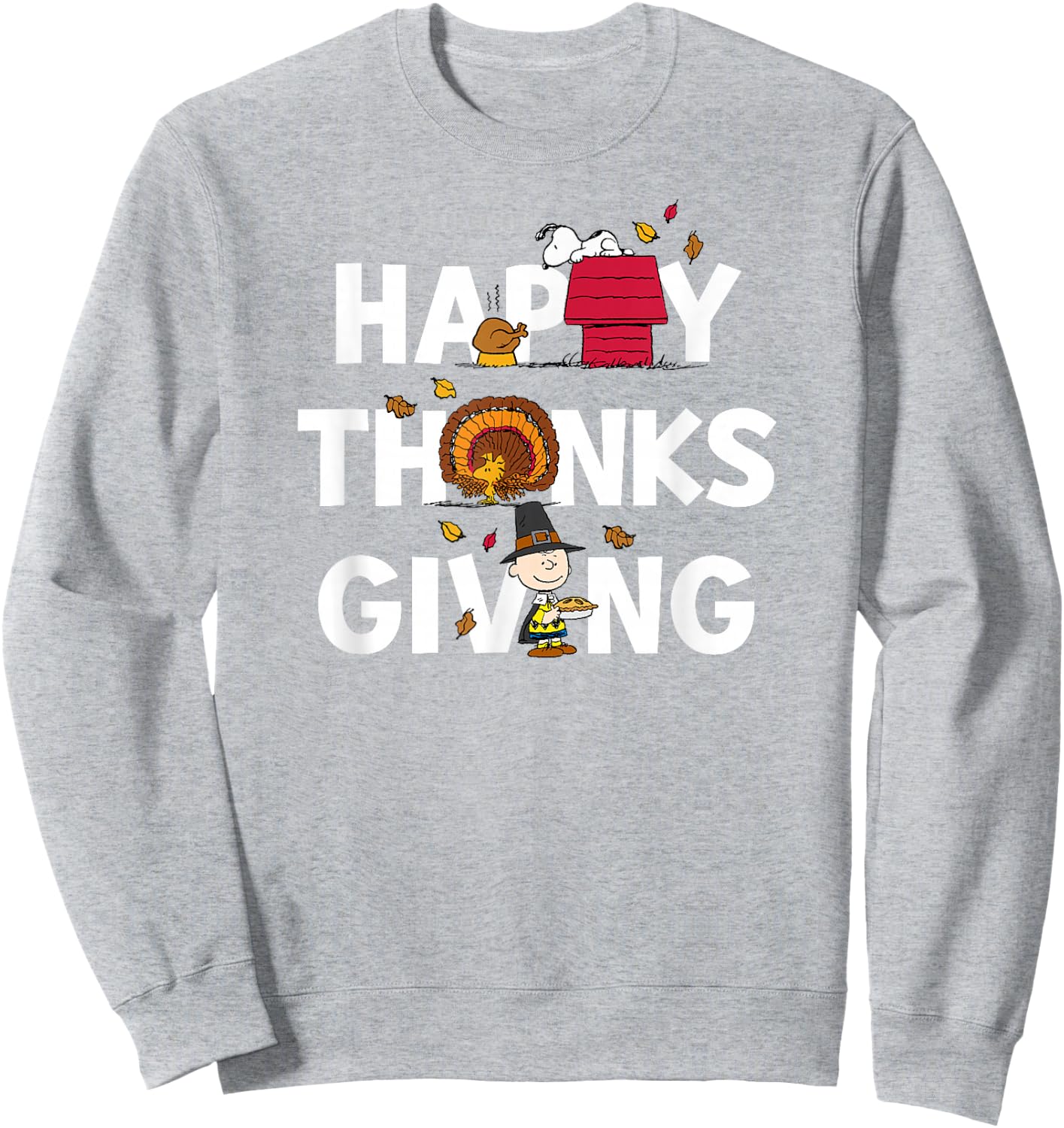 Peanuts - Happy Thanksgiving Icons Sweatshirt - Sweatshirt | Ash