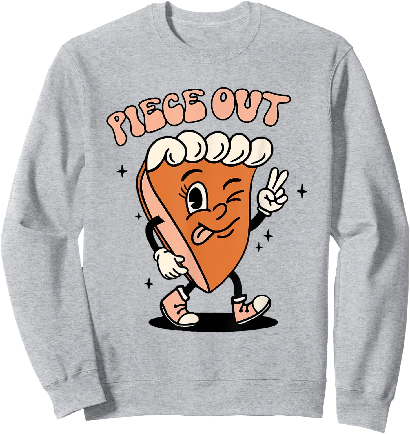 Vintage Piece Out Fall Autumn Funny Thanksgiving Pumpkin Pie Sweatshirt - Sweatshirt | Ash