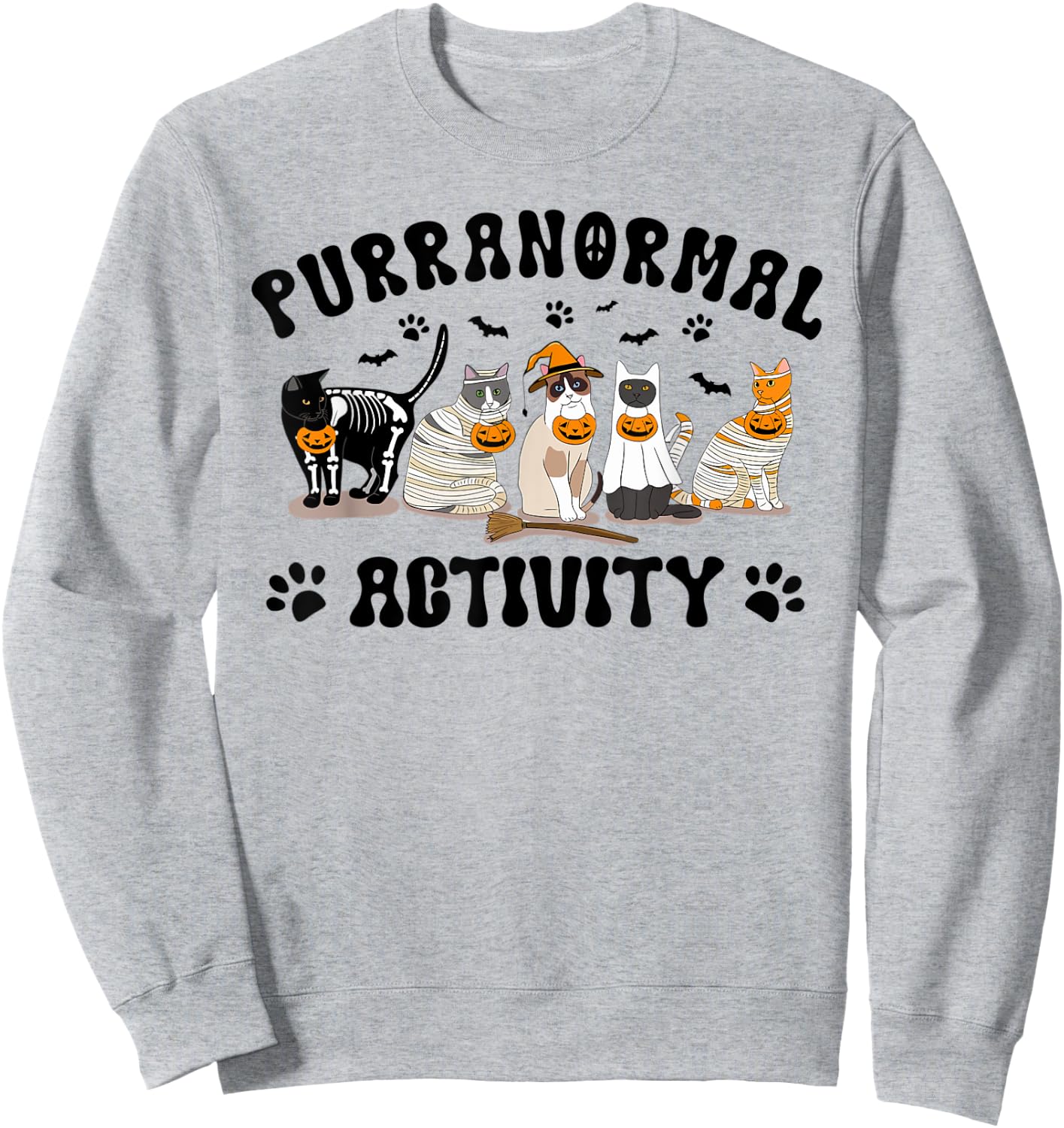 halloween cat paranormal activity ghost spooky seaso Women Sweatshirt - Sweatshirt | Ash