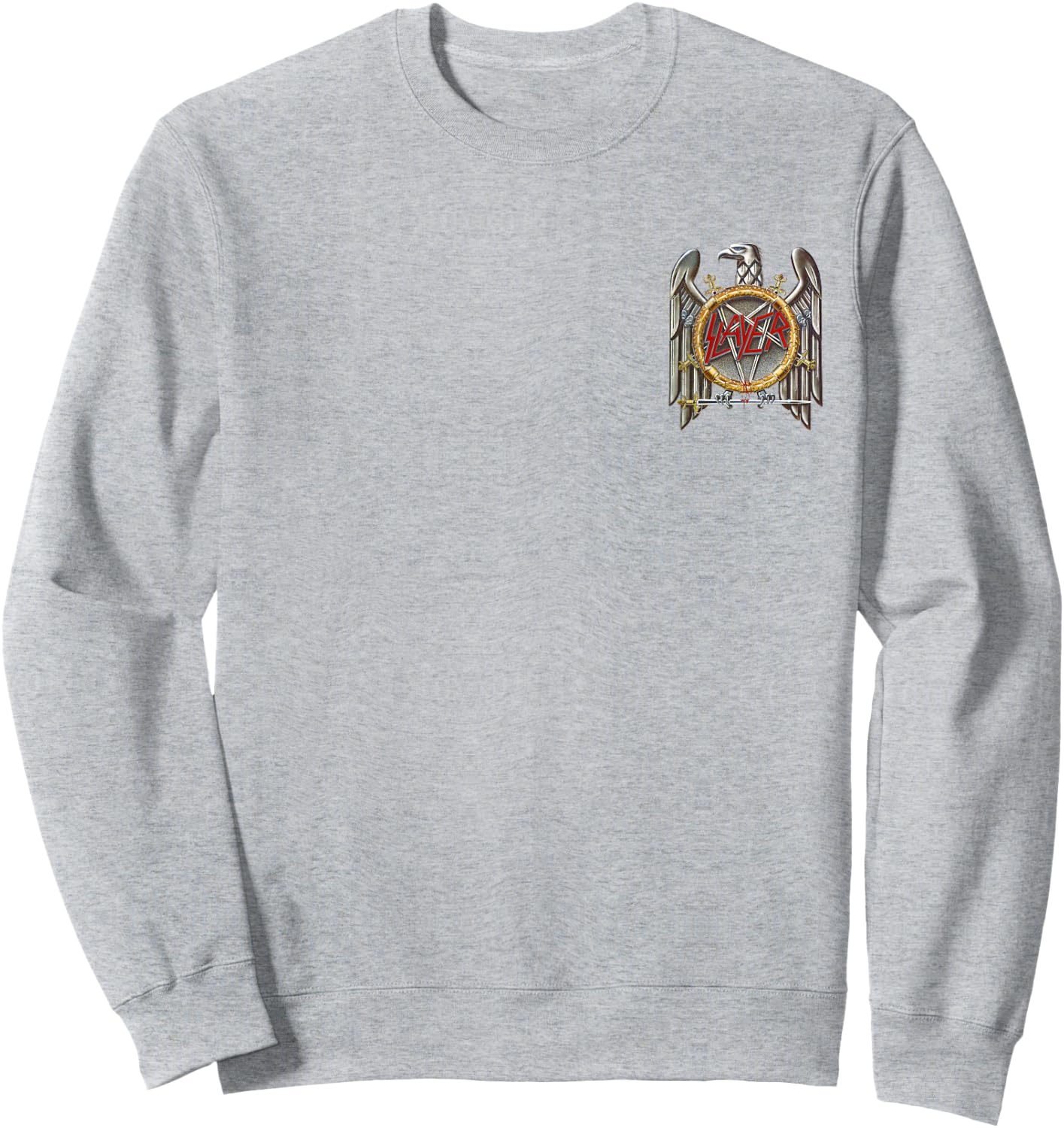 Slayer - Eagle Small Logo White Sweatshirt - Sweatshirt | Ash