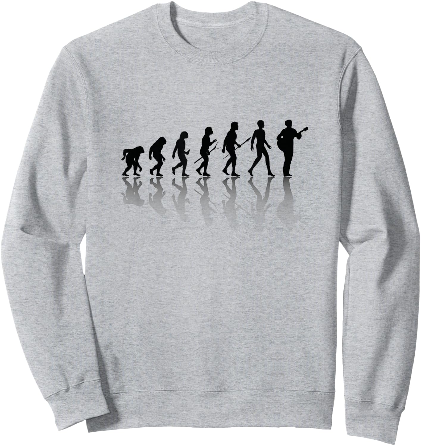 Funny Guitarist And Guitar Lover Man human Evolution Stages Sweatshirt - Sweatshirt | Ash