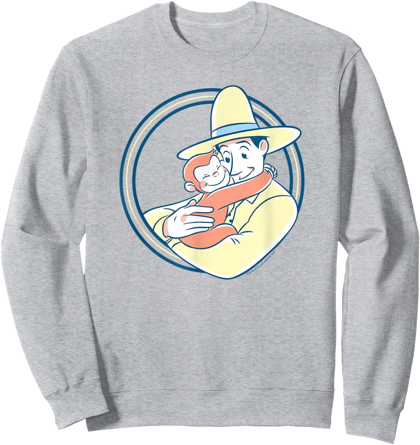Curious George The Man with the Yellow Hat Hug Sweatshirt - Sweatshirt | Ash