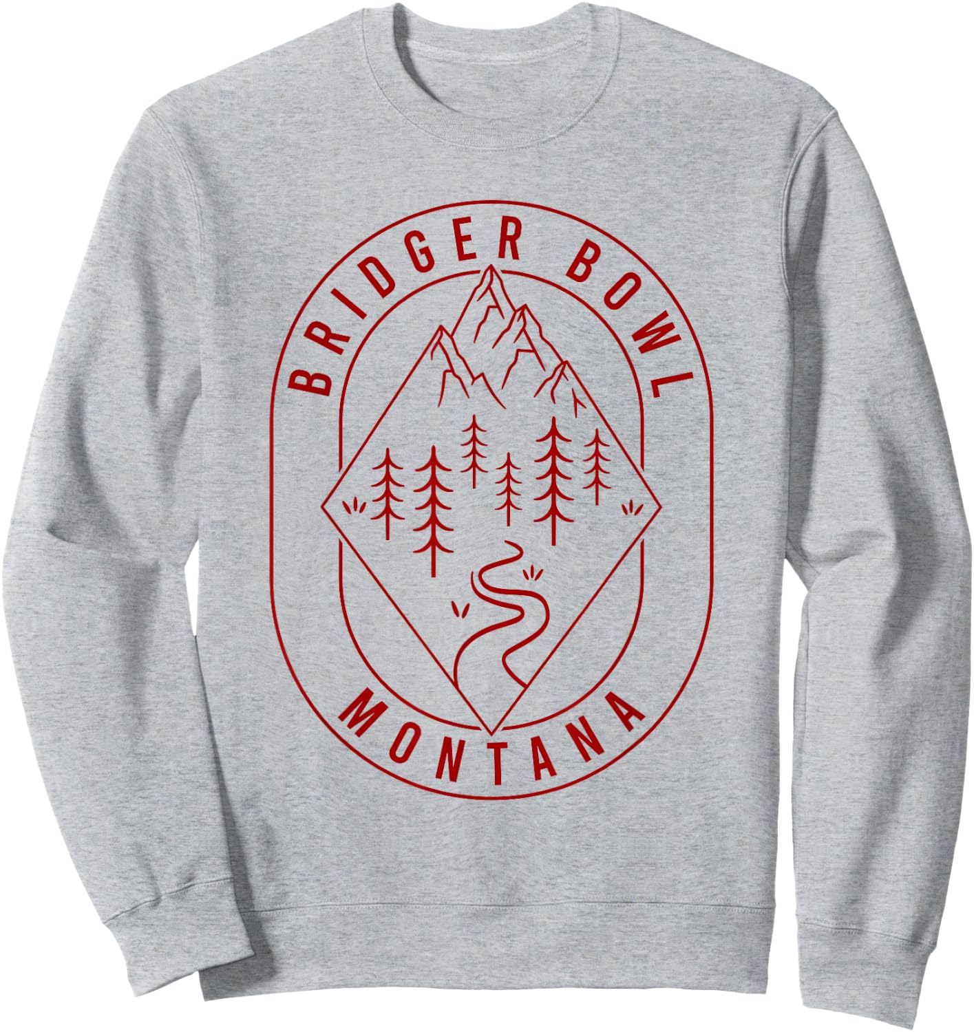 Bridger Bowl Mountains Montana Hiking Outdoors Minimal Sweatshirt - Sweatshirt | Ash