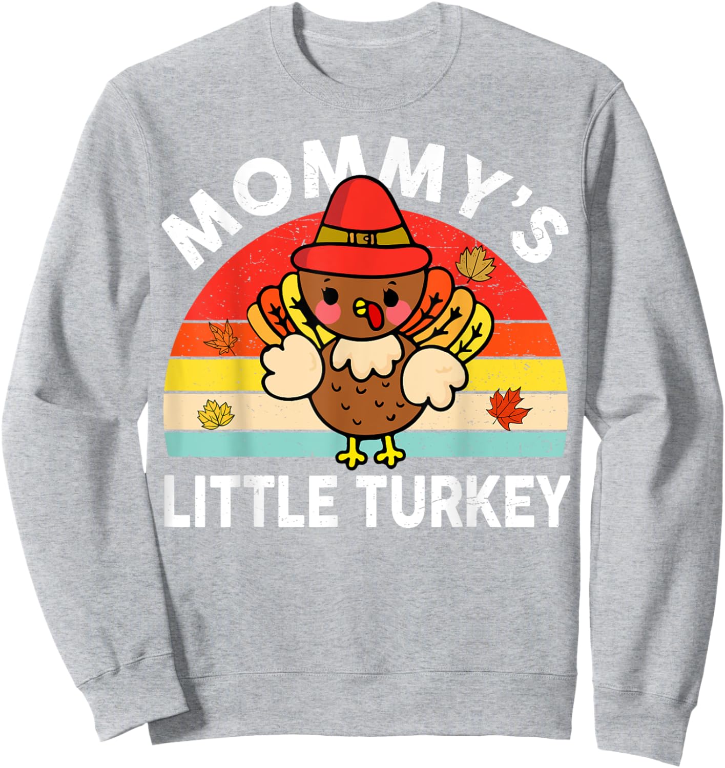 Cute Mommy Little Turkey-Shirt Thanksgiving Boy Girl Toddler Sweatshirt - Sweatshirt | Ash
