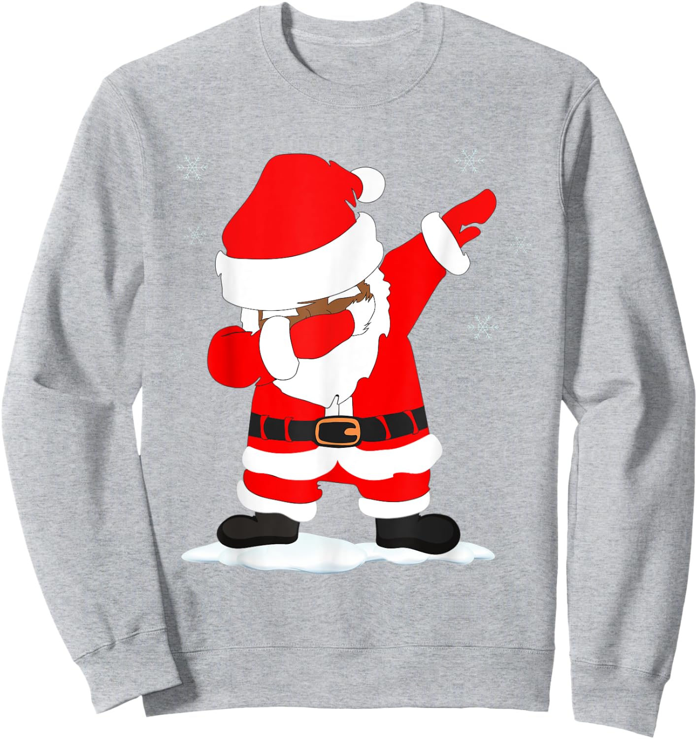 Funny Christmas Black Brown DABBING SANTA Sweatshirt - Sweatshirt | Ash