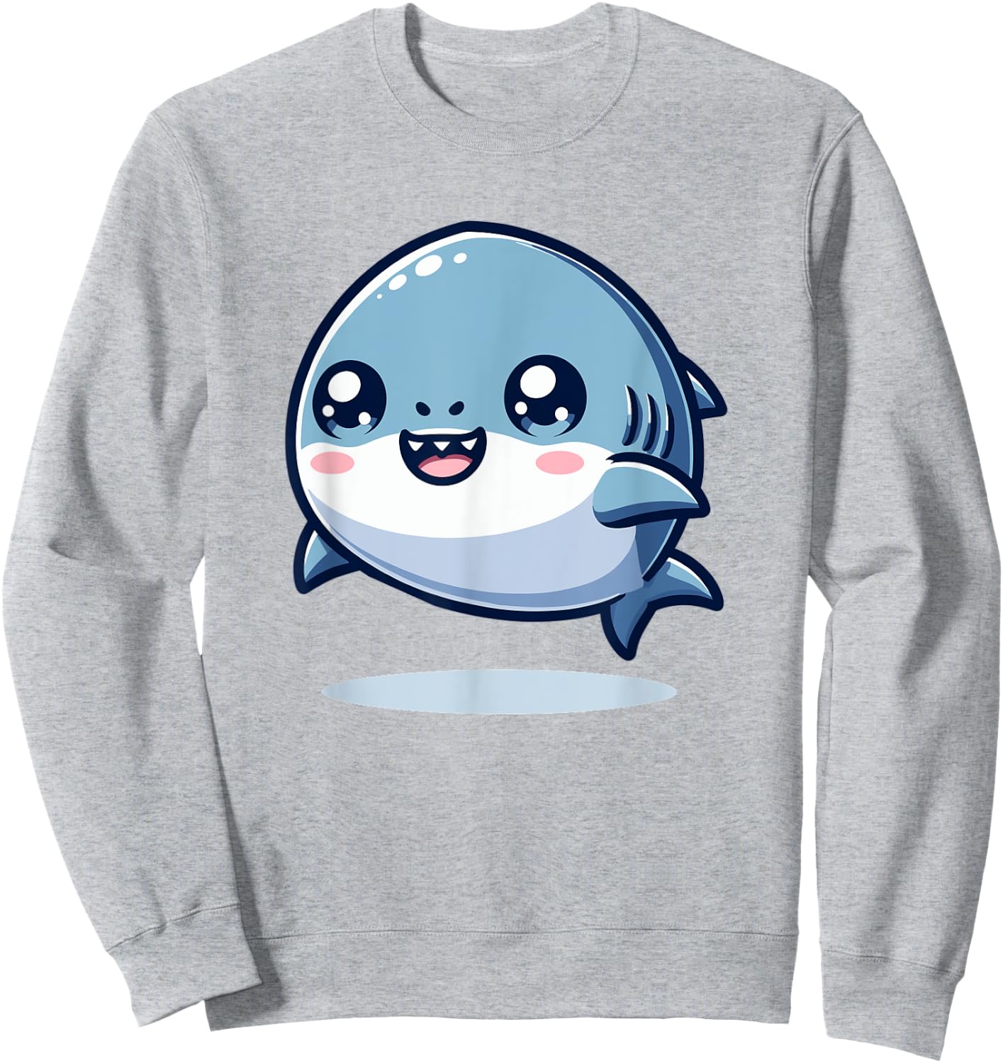 Adorable Cute Japanese Kawaii Chibi Shark Sweatshirt - Sweatshirt | Ash