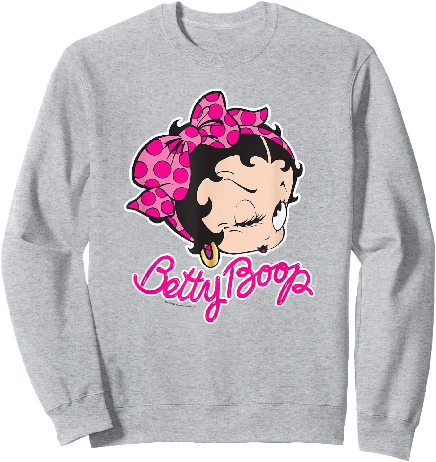 Betty Boop Vintage Pin Up Miss Betty Pink Portrait Logo Sweatshirt - Sweatshirt | Ash