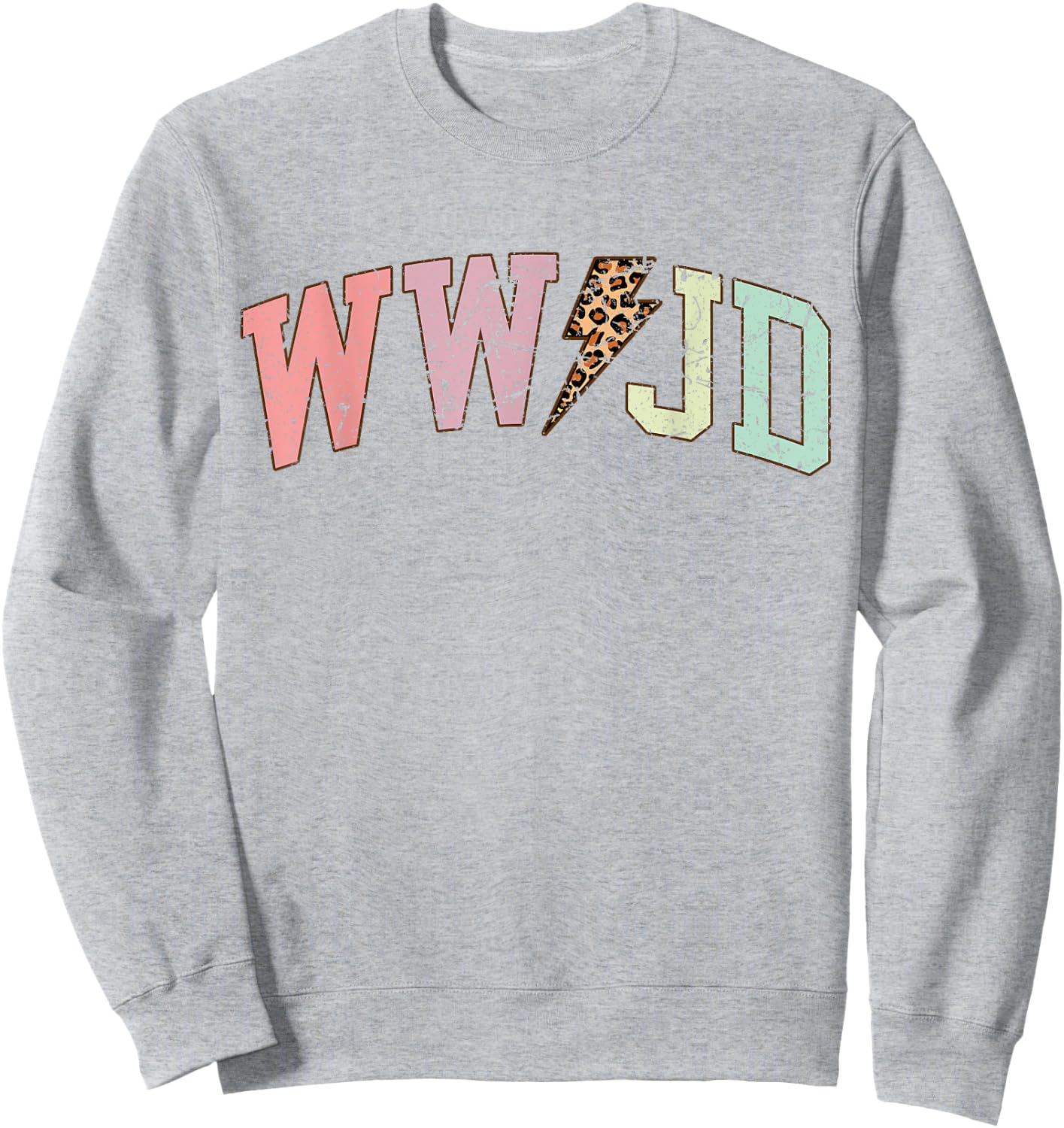 WWJD What Would Jesus Do Christian Bible Vintage Leopard Sweatshirt - Sweatshirt | Ash