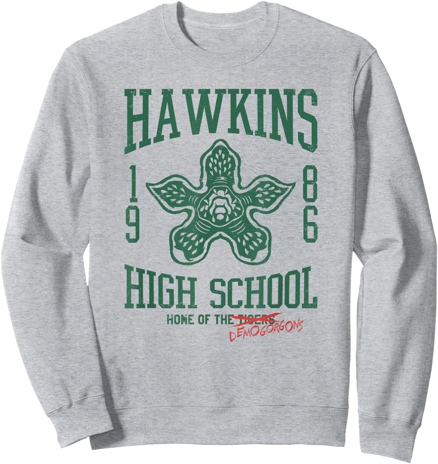 Stranger Things 4 Hawkins High School Demogorgon Collegiate Sweatshirt - Sweatshirt | Ash