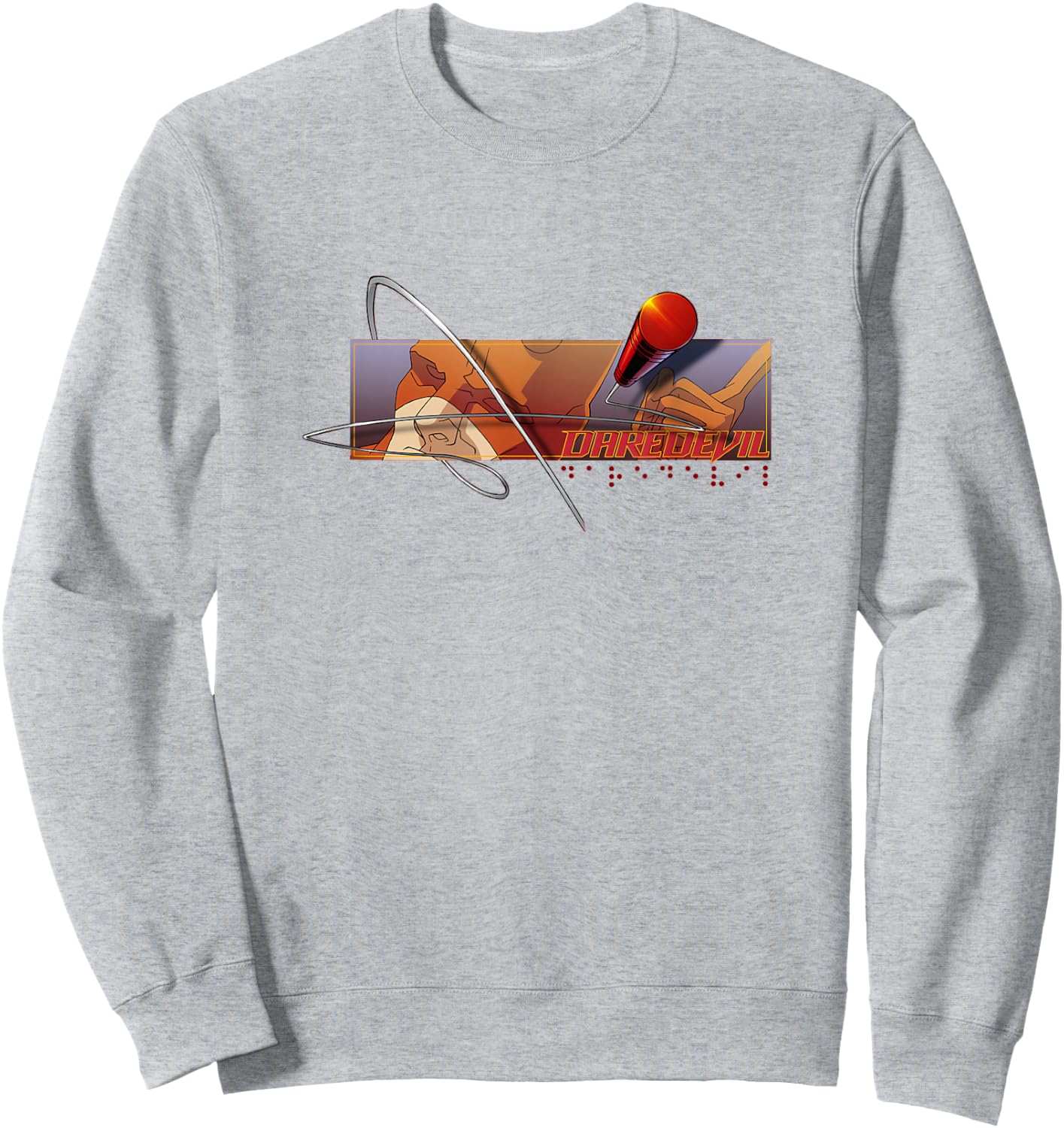 Marvel Comics Retro Classic Daredevil Braille Club Logo Sweatshirt - Sweatshirt | Ash