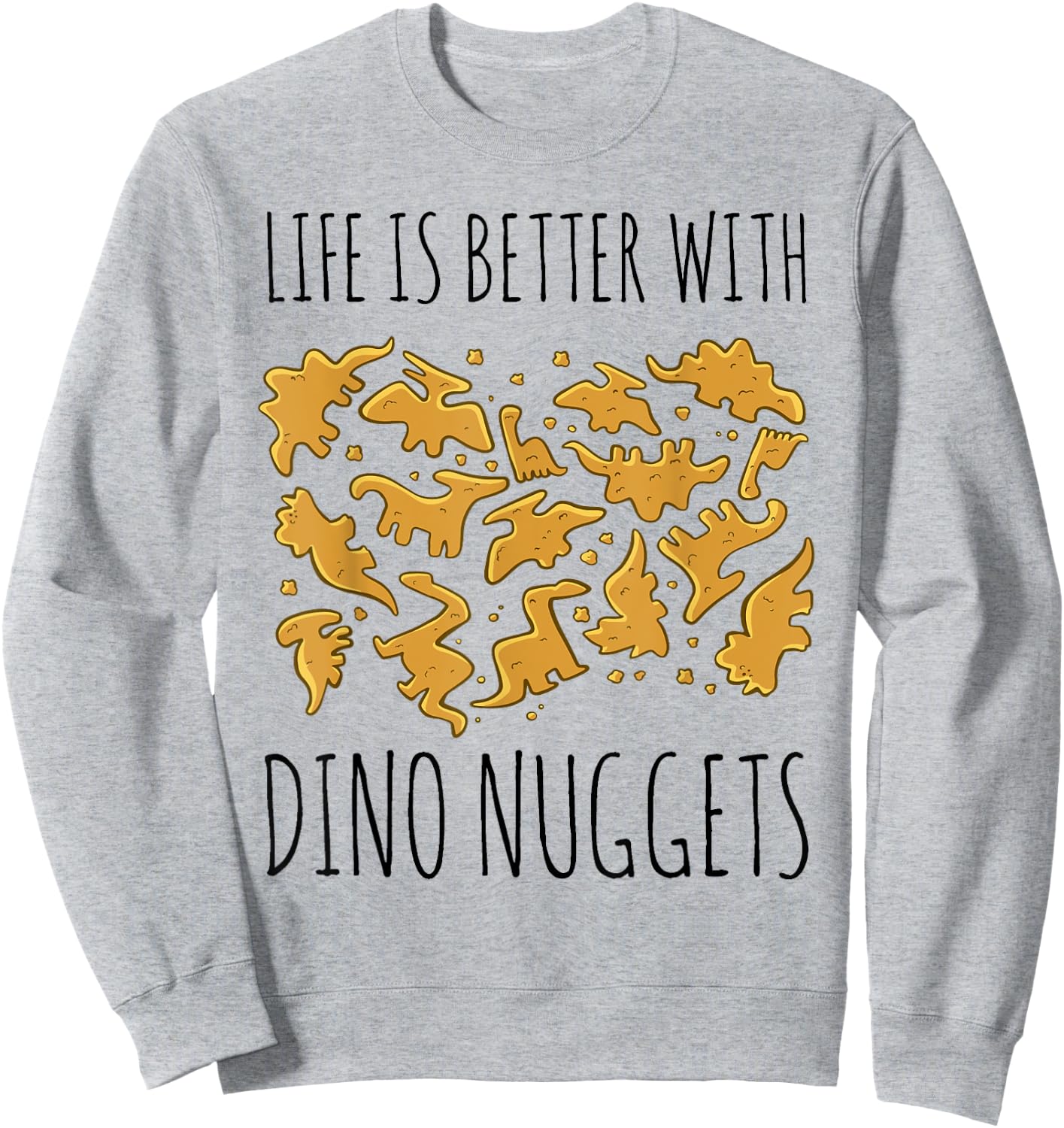 Dino Chicken Dinosaur Nugs Veggie Funny Sweatshirt - Sweatshirt | Ash
