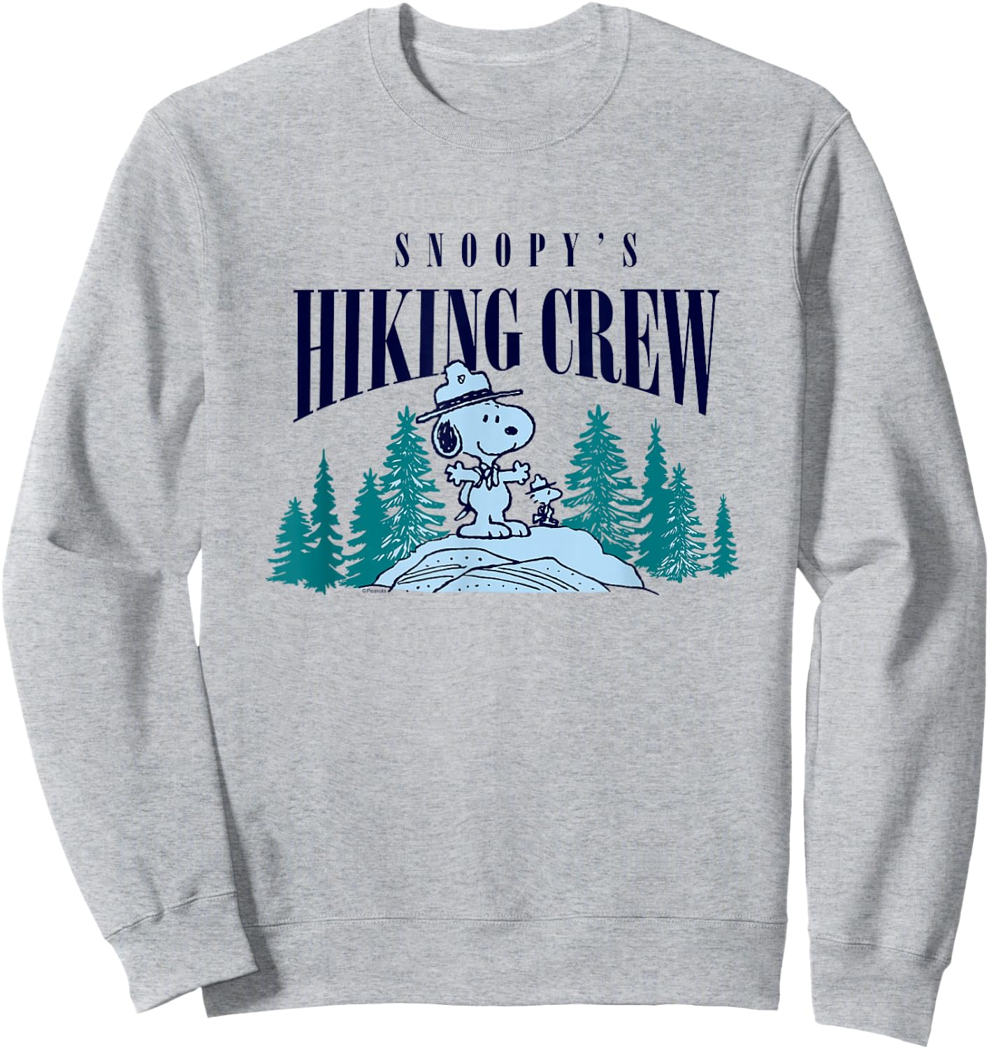 Peanuts - Snoopy Hiking Crew Sweatshirt - Sweatshirt | Ash