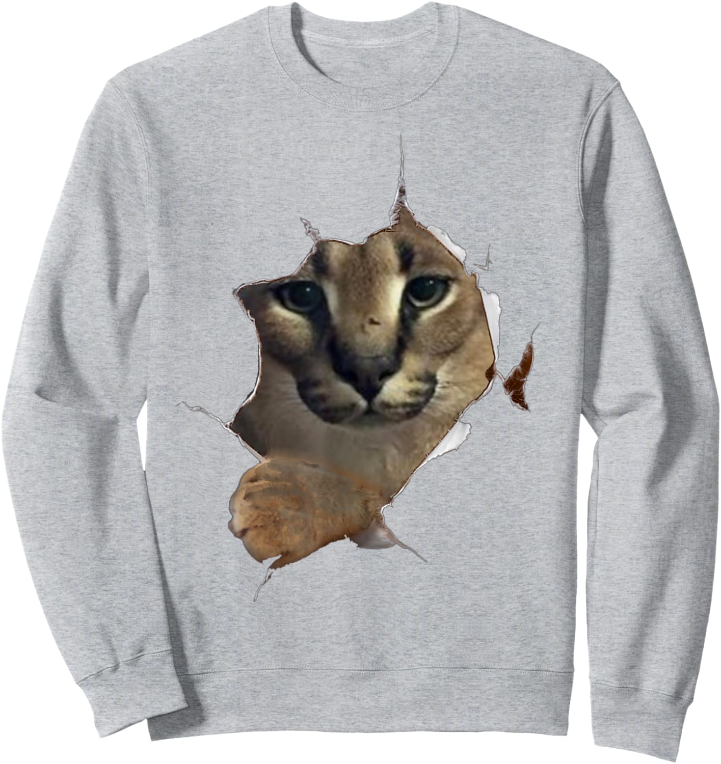 Big Floppa Meme Cat Sweatshirt - Sweatshirt | Ash