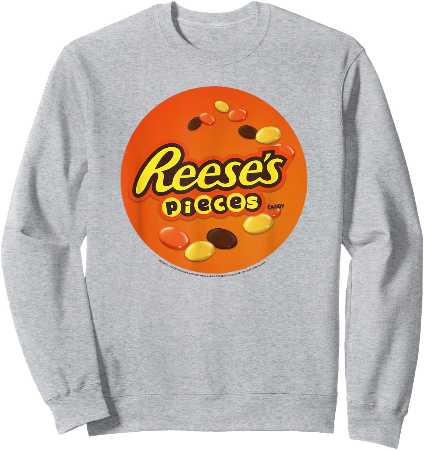 Reese's Women's Grey Classic Reese's Pieces Candy Centered Design Sweatshirt - Sweatshirt | Ash
