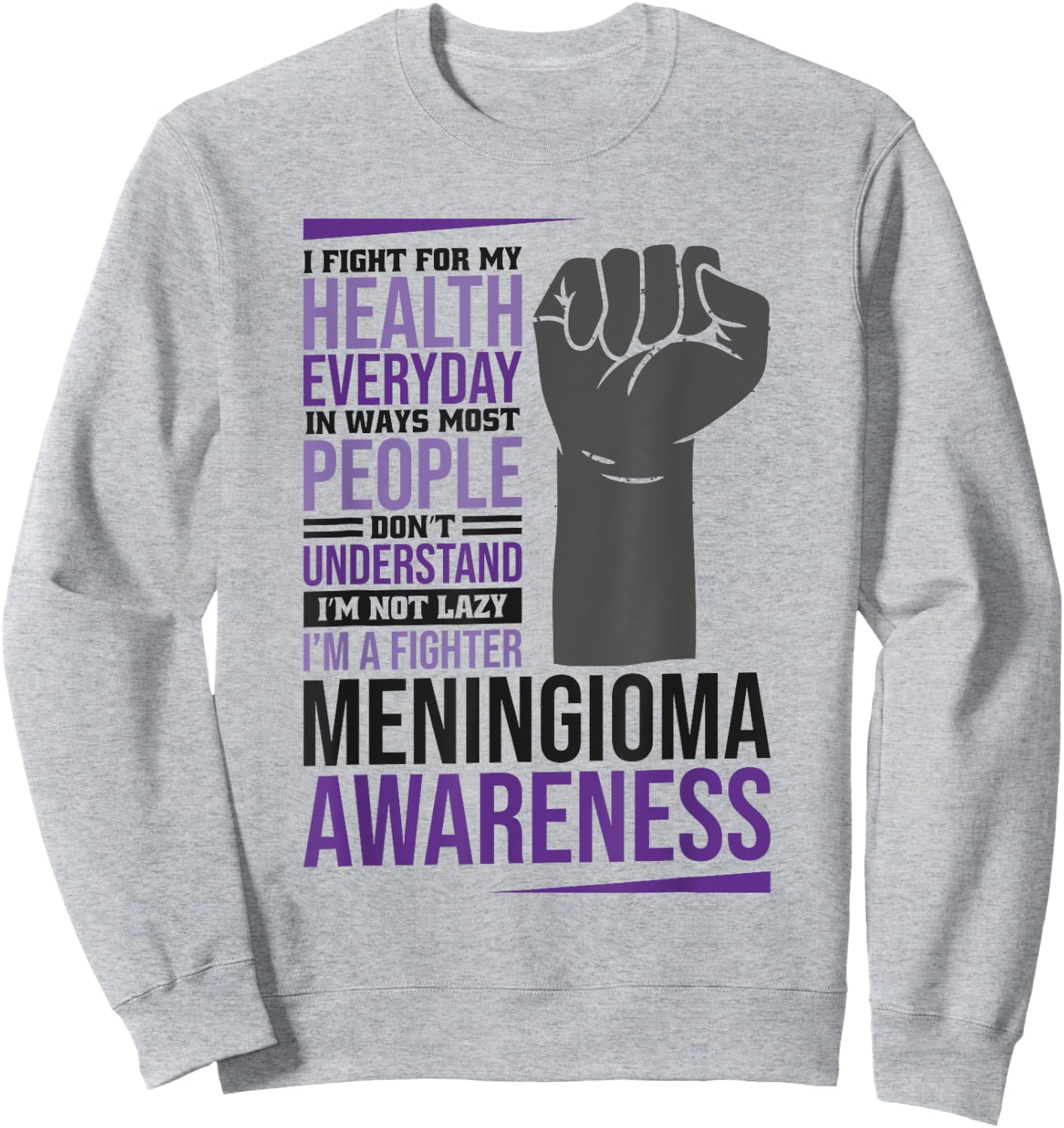 Meningioma Awareness, Meningioma Warrior Awareness Sweatshirt - Sweatshirt | Ash