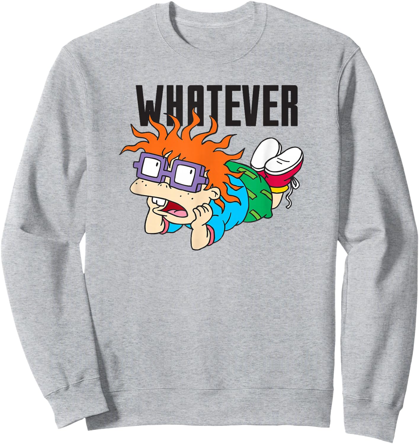 Rugrats Whatever Annoyed Chuckie Dark Portrait Sweatshirt - Sweatshirt | Ash