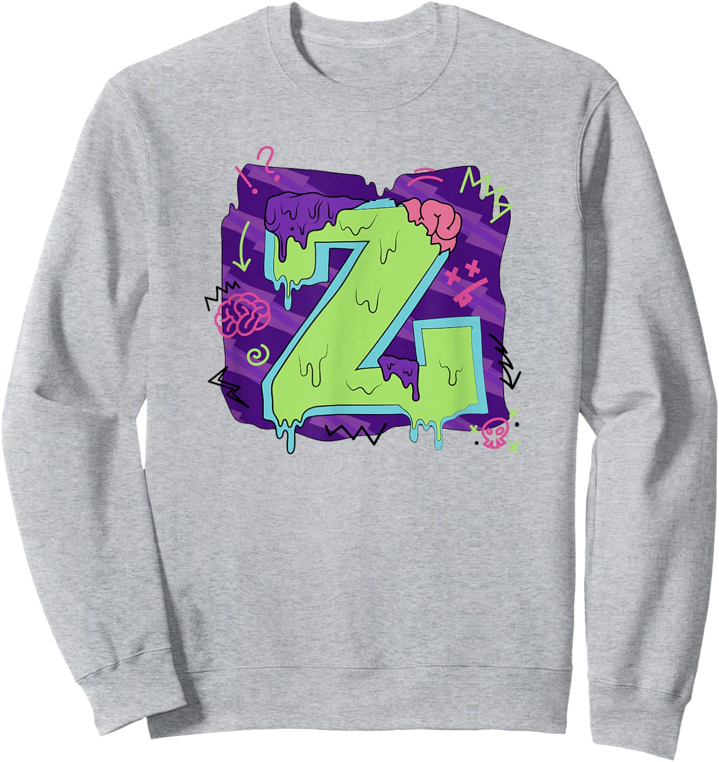 Disney Zombies Seabrook Football Letter Z Drippy Logo Sweatshirt - Sweatshirt | Ash