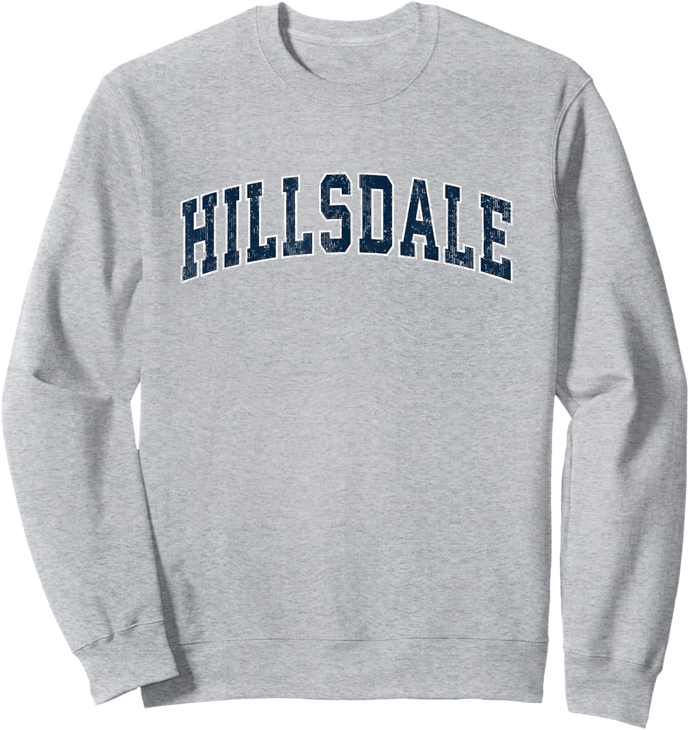 Hillsdale New Jersey NJ Vintage Sports Design Navy Design Sweatshirt - Sweatshirt | Ash
