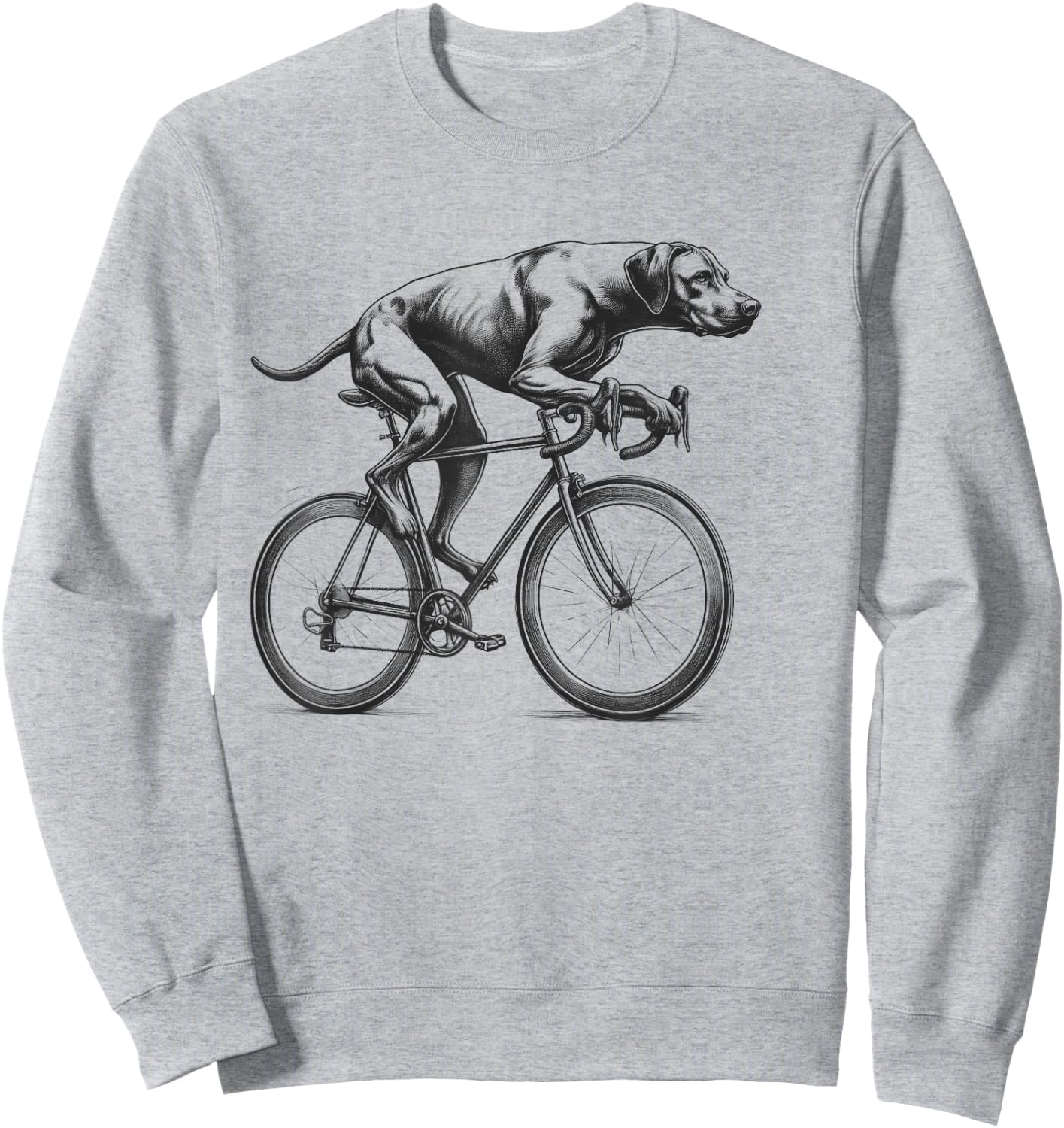 Rhodesian Ridgeback Dog Riding a Bike Bicycle Biker Cycling Sweatshirt - Sweatshirt | Ash