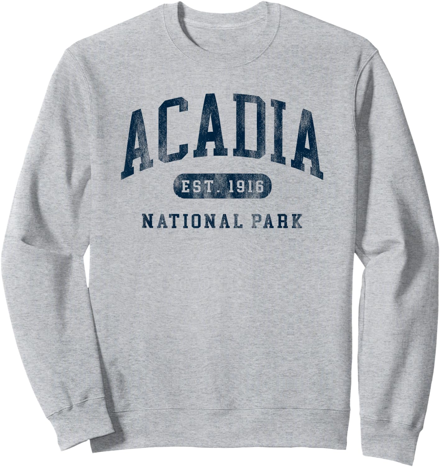 Retro Acadia National Park Maine Est 1916 Hiking Sweatshirt - Sweatshirt | Ash