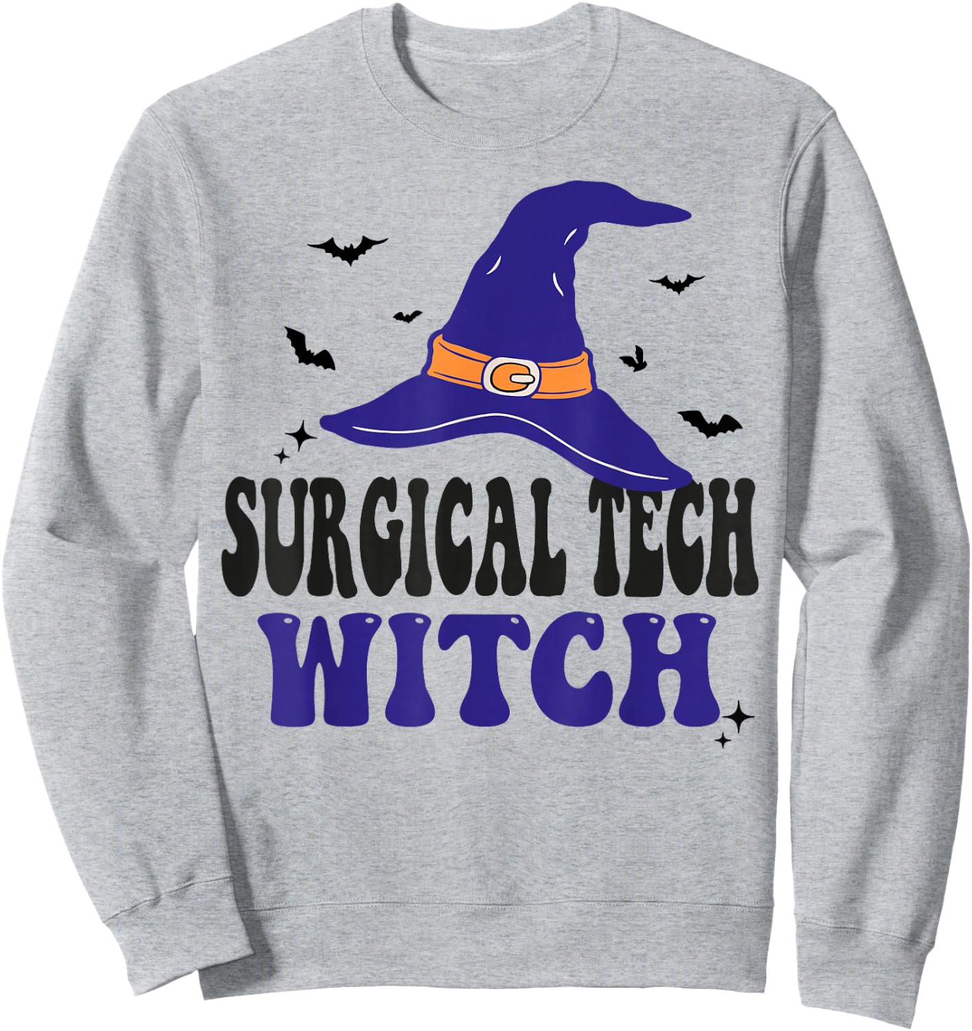 Surgical Tech Witch Halloween Funny Matching Group Costume Sweatshirt - Sweatshirt | Ash