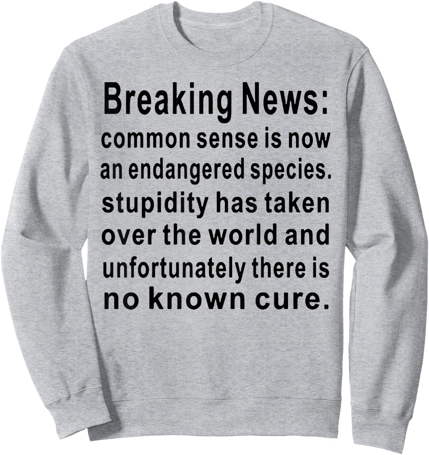 Breaking News Common Sense Sweatshirt - Sweatshirt | Ash