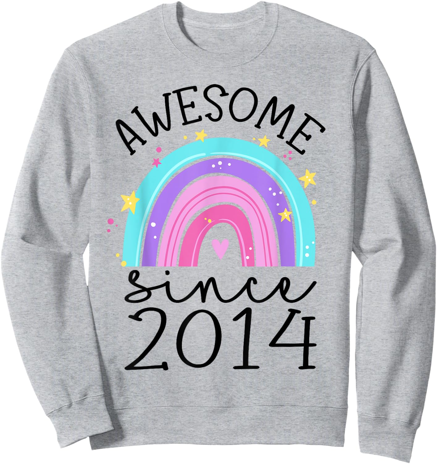 Awesome Since 2014 11th Birthday Rainbow 11 Year Old Sweatshirt - Sweatshirt | Ash