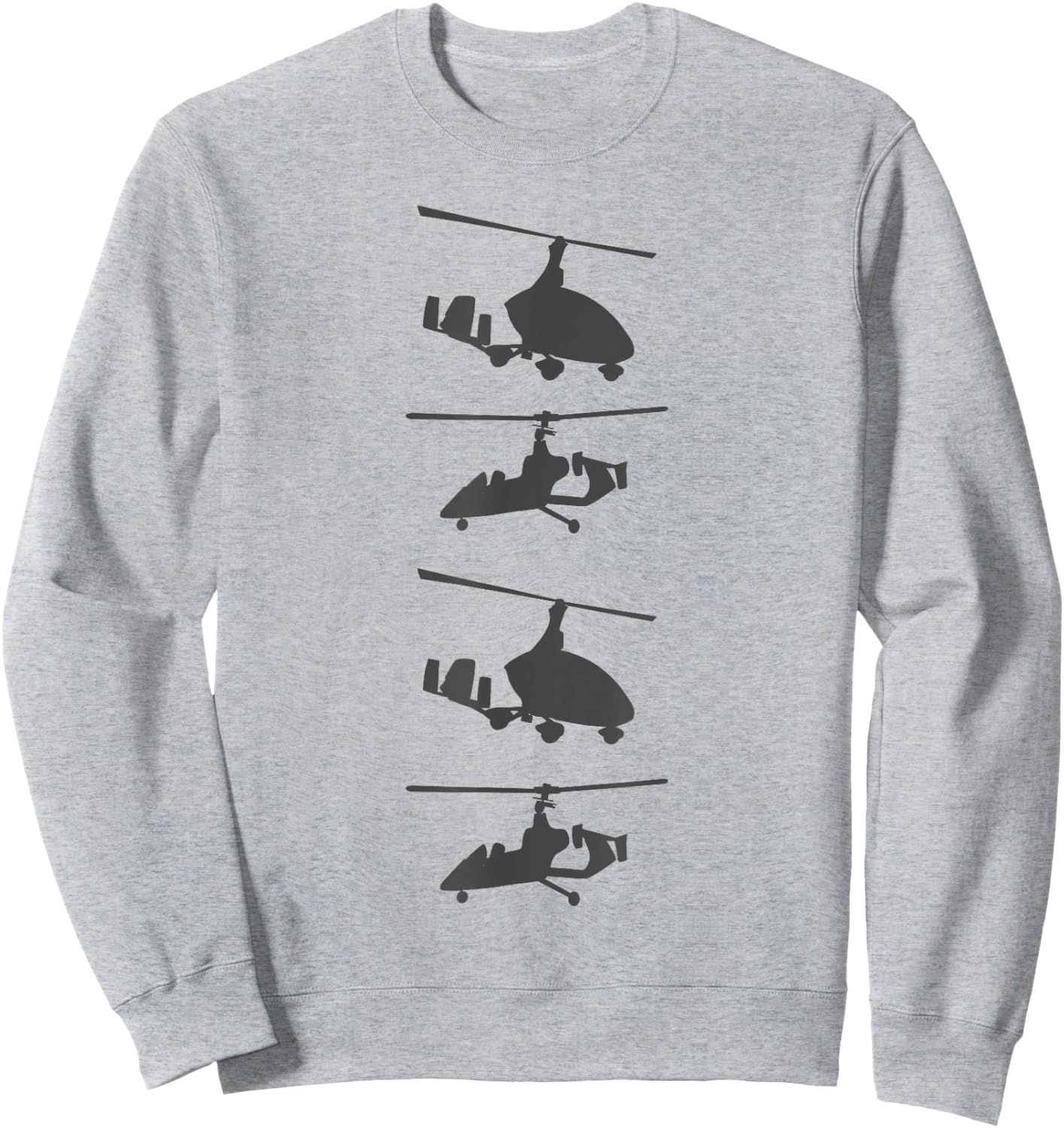 Gyrocopter Model Silhouette Gyroplane For Autogyro Pilots Sweatshirt - Sweatshirt | Ash